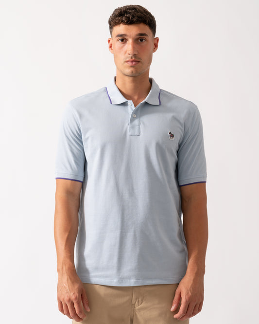 PS Paul Smith Mens Short Sleeve Zebra Badge Polo - 40C Light Blue