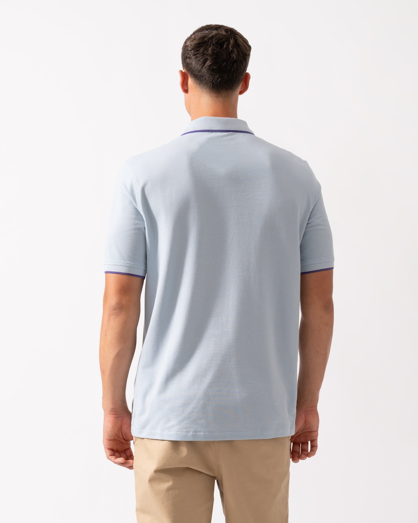 PS Paul Smith Mens Short Sleeve Zebra Badge Polo - 40C Light Blue