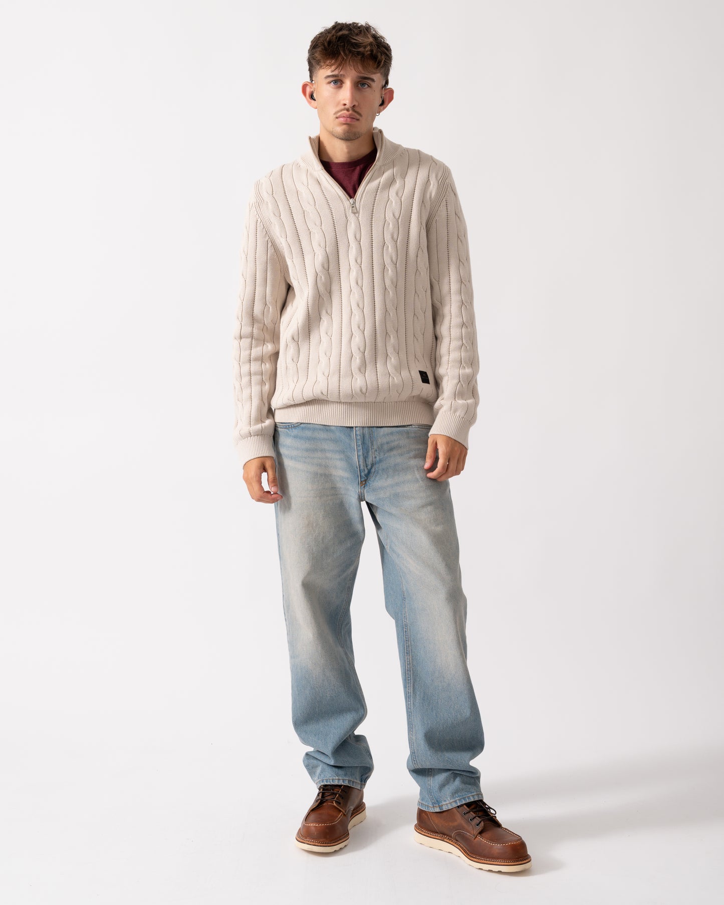 PS Paul Smith Mens Zip Neck Sweater - 02 Off White