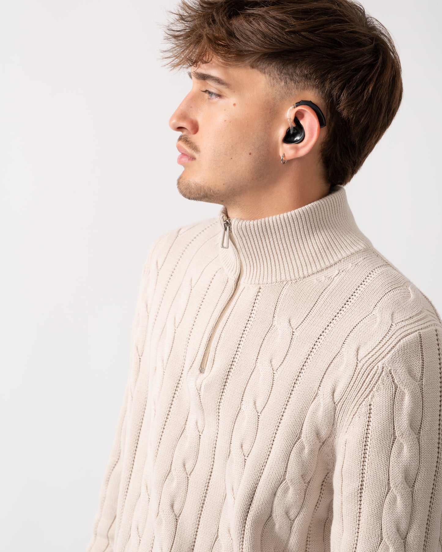 PS Paul Smith Mens Zip Neck Sweater - 02 Off White