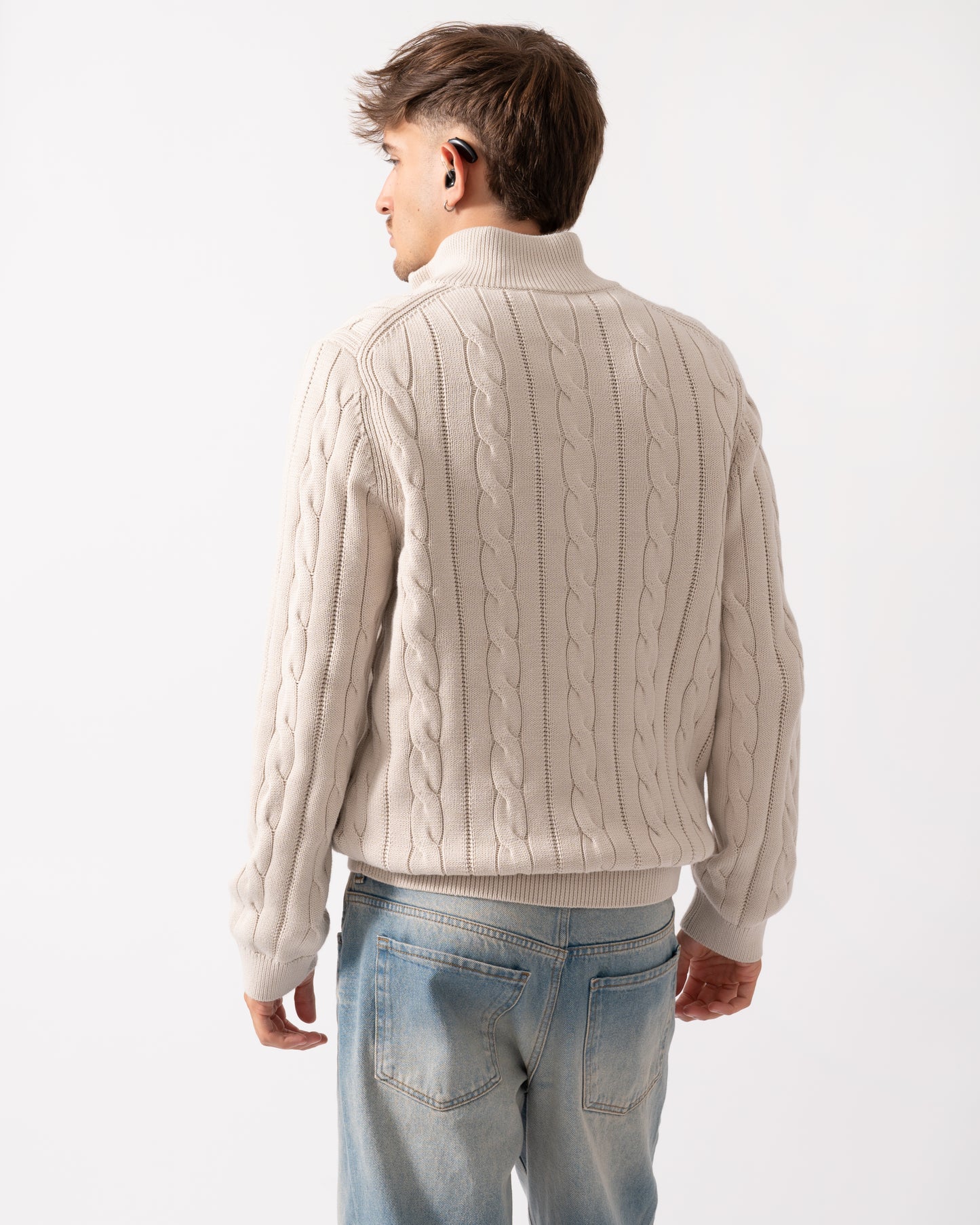 PS Paul Smith Mens Zip Neck Sweater - 02 Off White