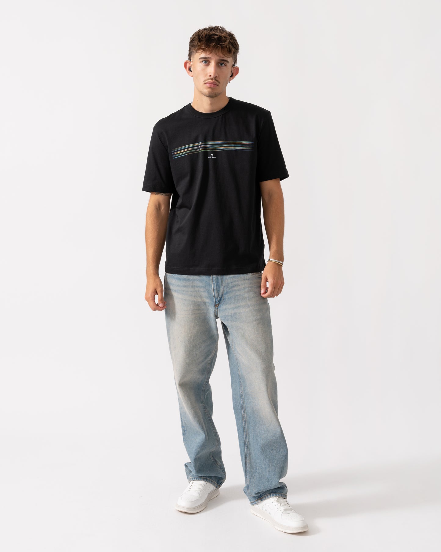 PS Paul Smith Mens Casual Fit Short Sleeve Stripe T-Shirt - 79 Black