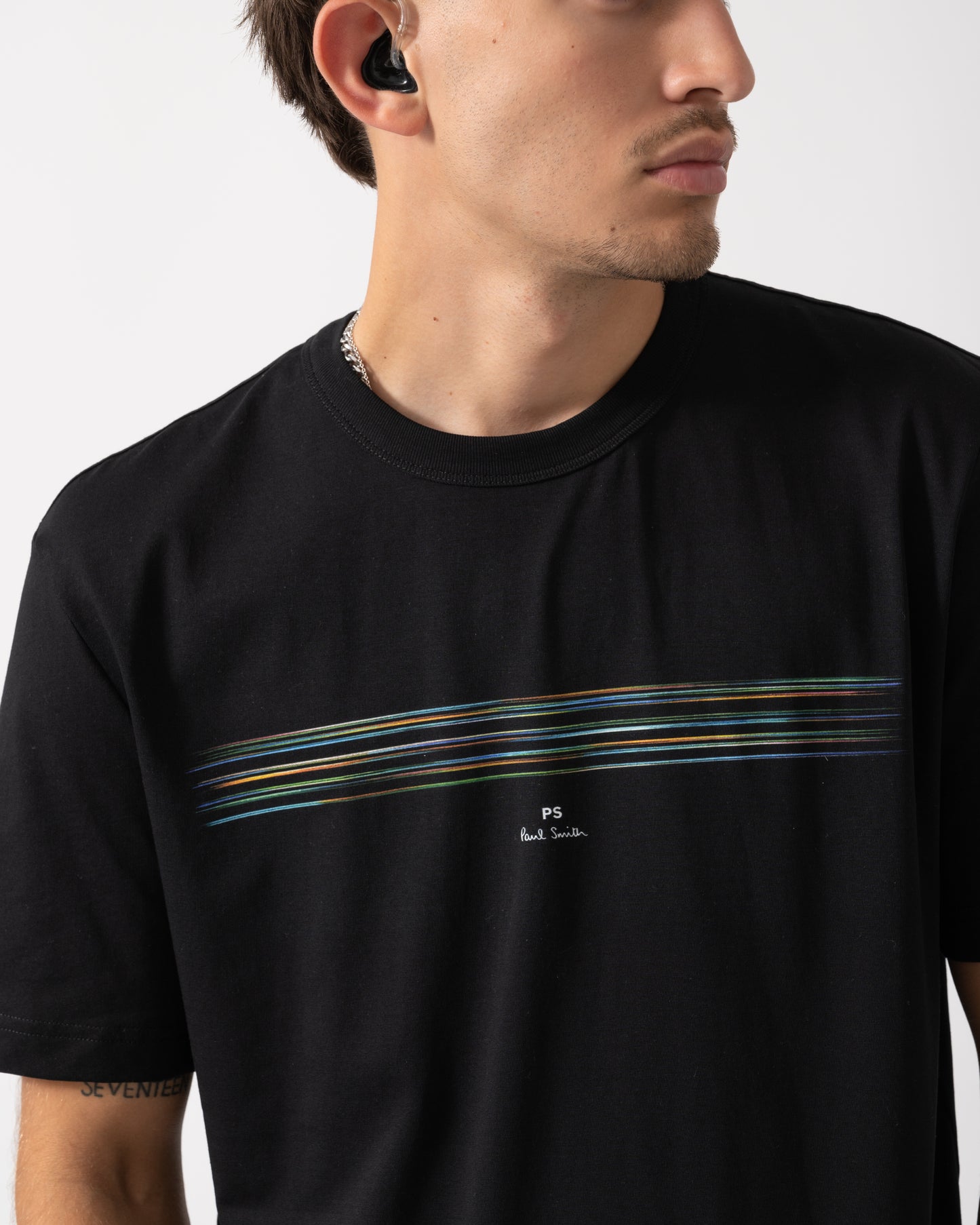 PS Paul Smith Mens Casual Fit Short Sleeve Stripe T-Shirt - 79 Black