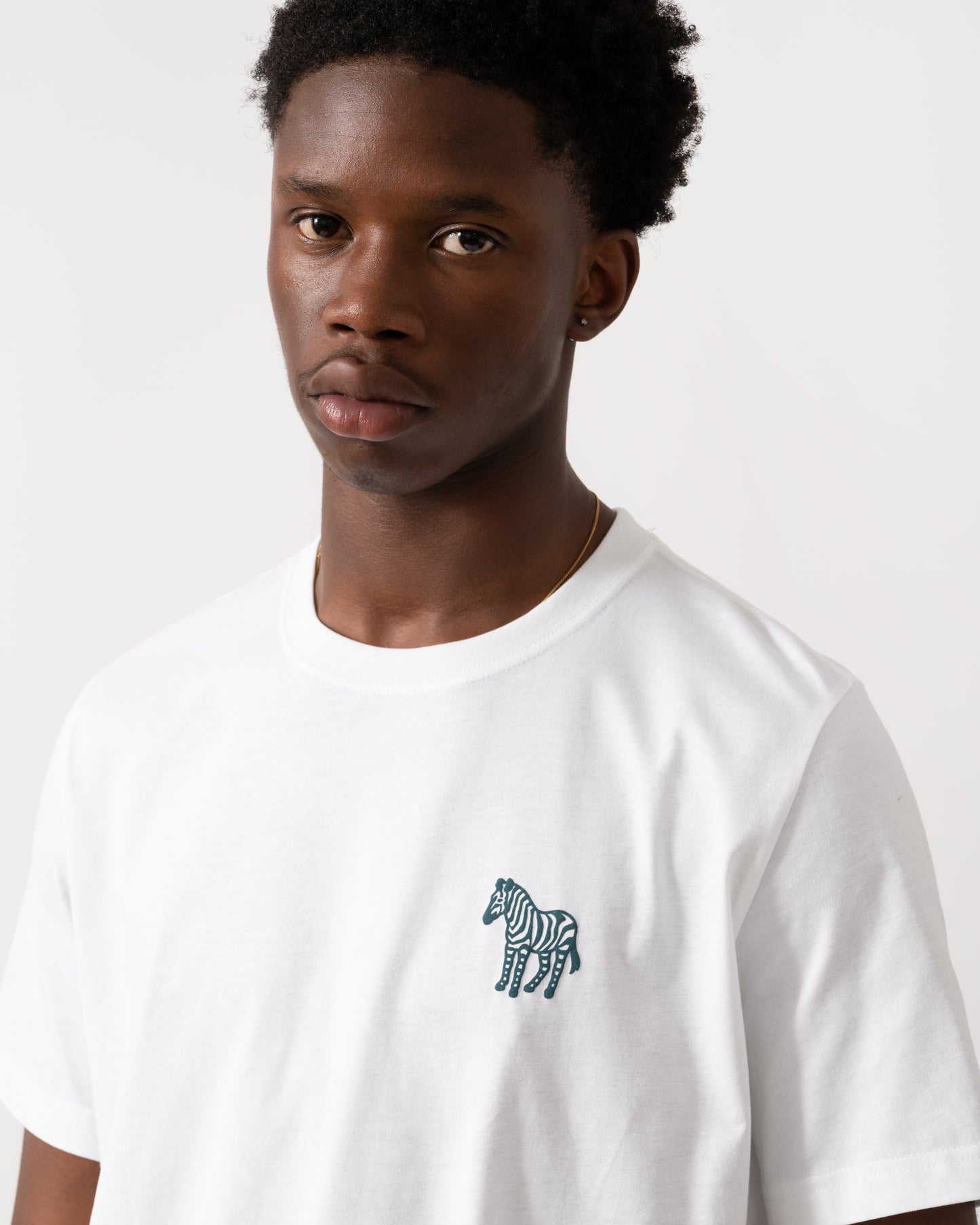PS Paul Smith Mens Reg Fit Small Zebra Logo T-Shirt - 01 White