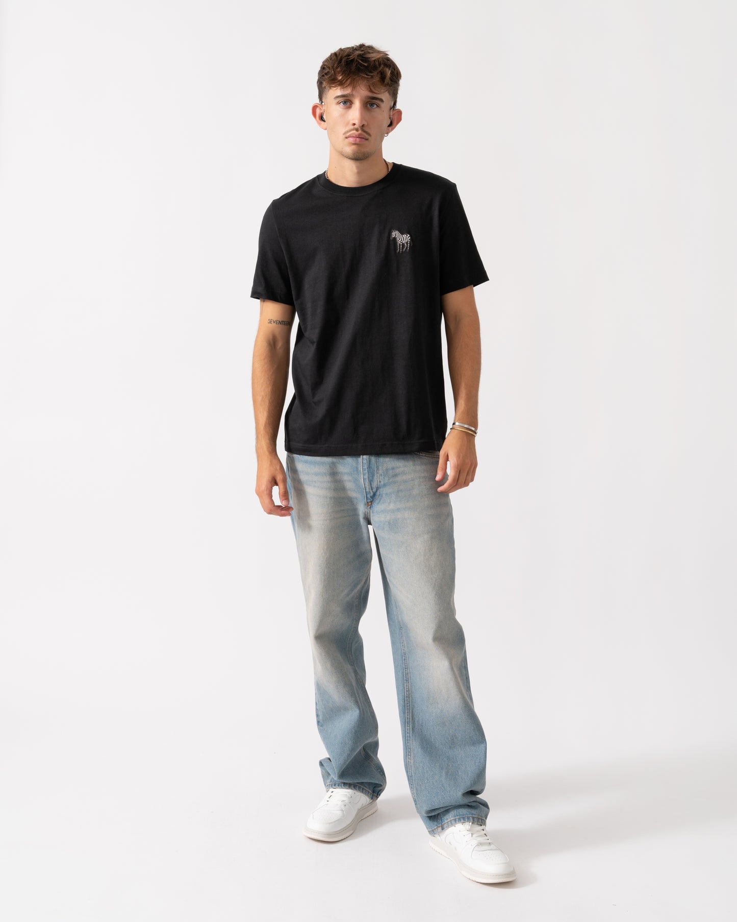 PS Paul Smith Mens Reg Fit Small Zebra Logo T-Shirt - 79 Black