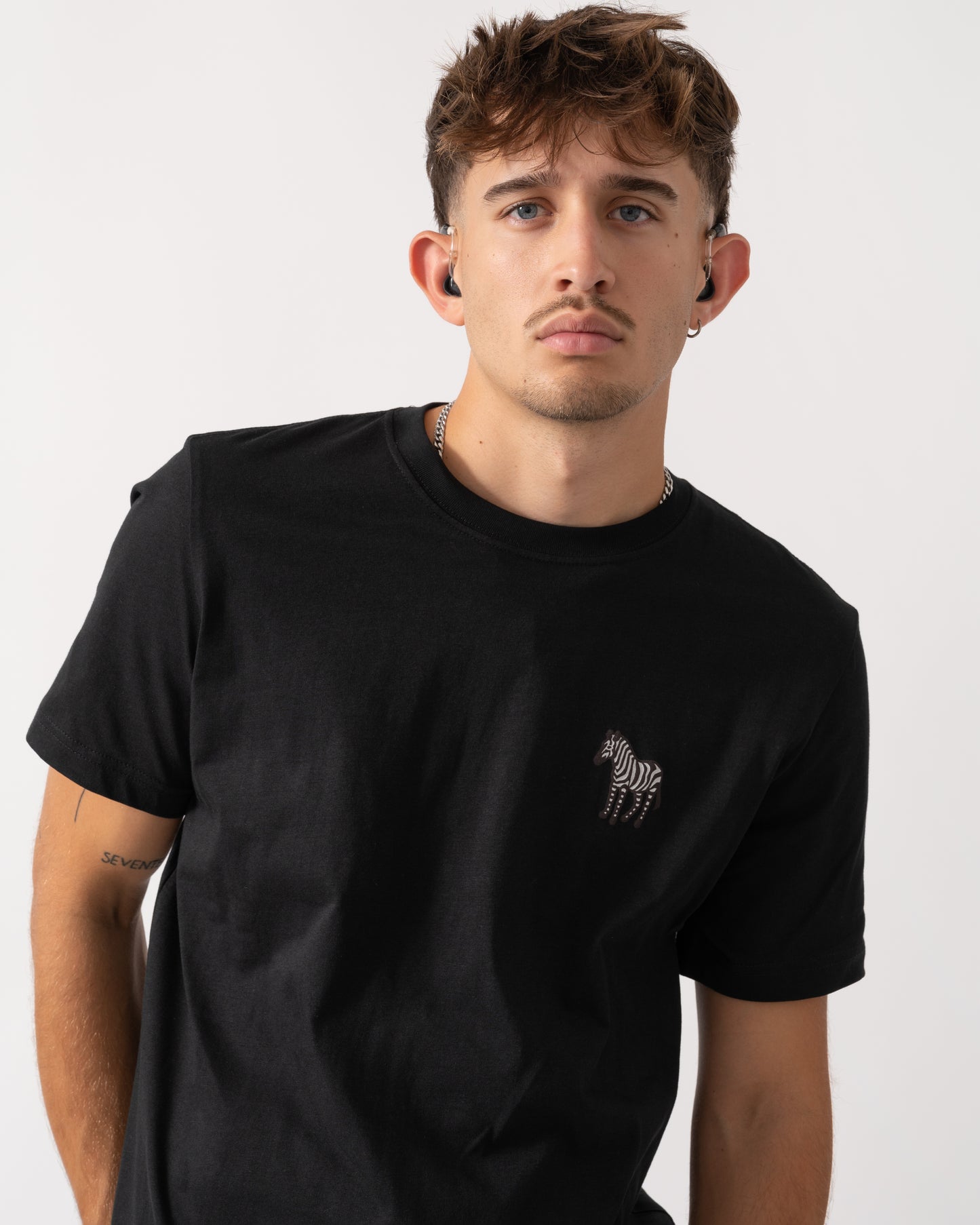 PS Paul Smith Mens Reg Fit Small Zebra Logo T-Shirt - 79 Black