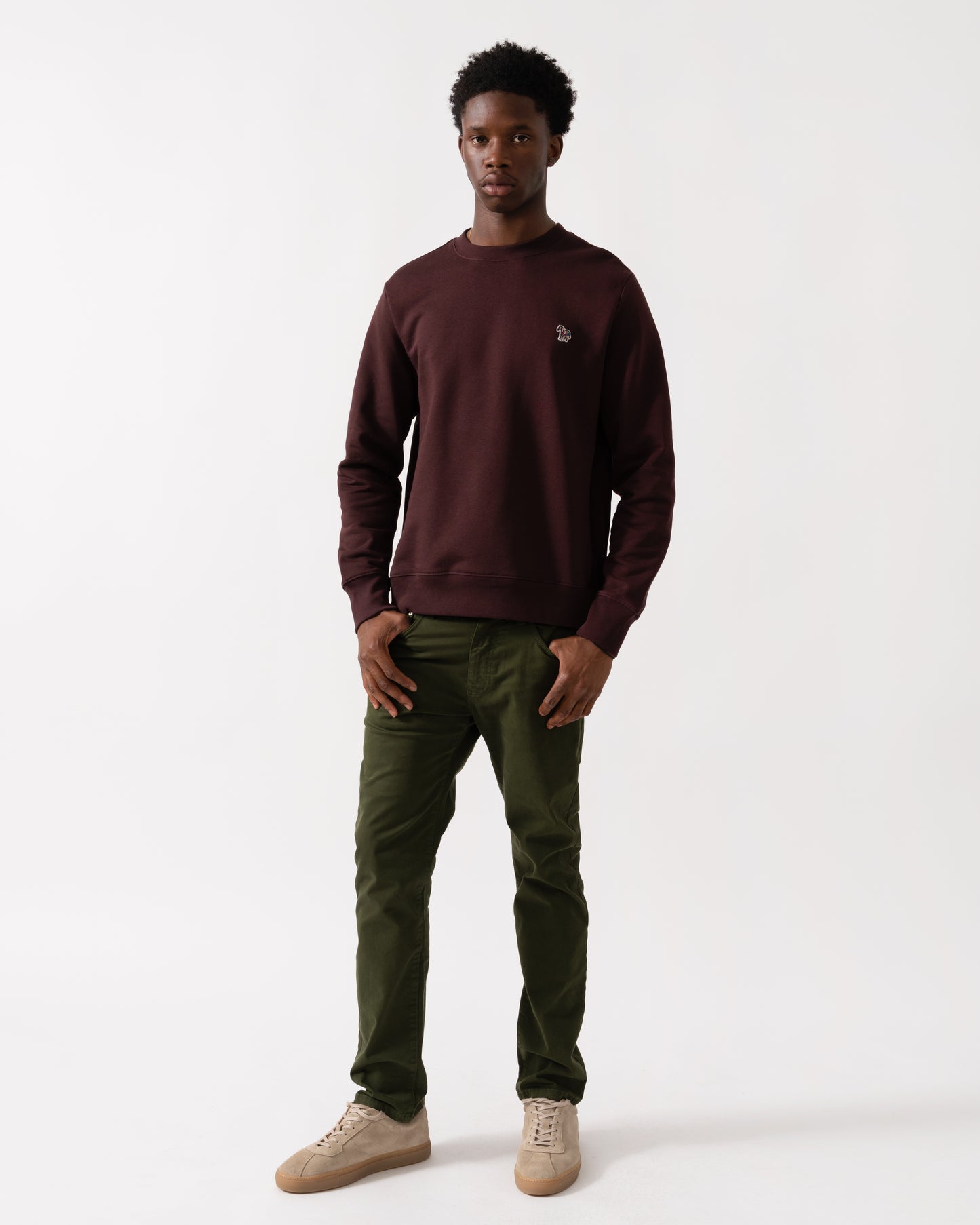 PS Paul Smith Mens Reg Fit Zebra Sweatshirt - 29A Very Dk Red