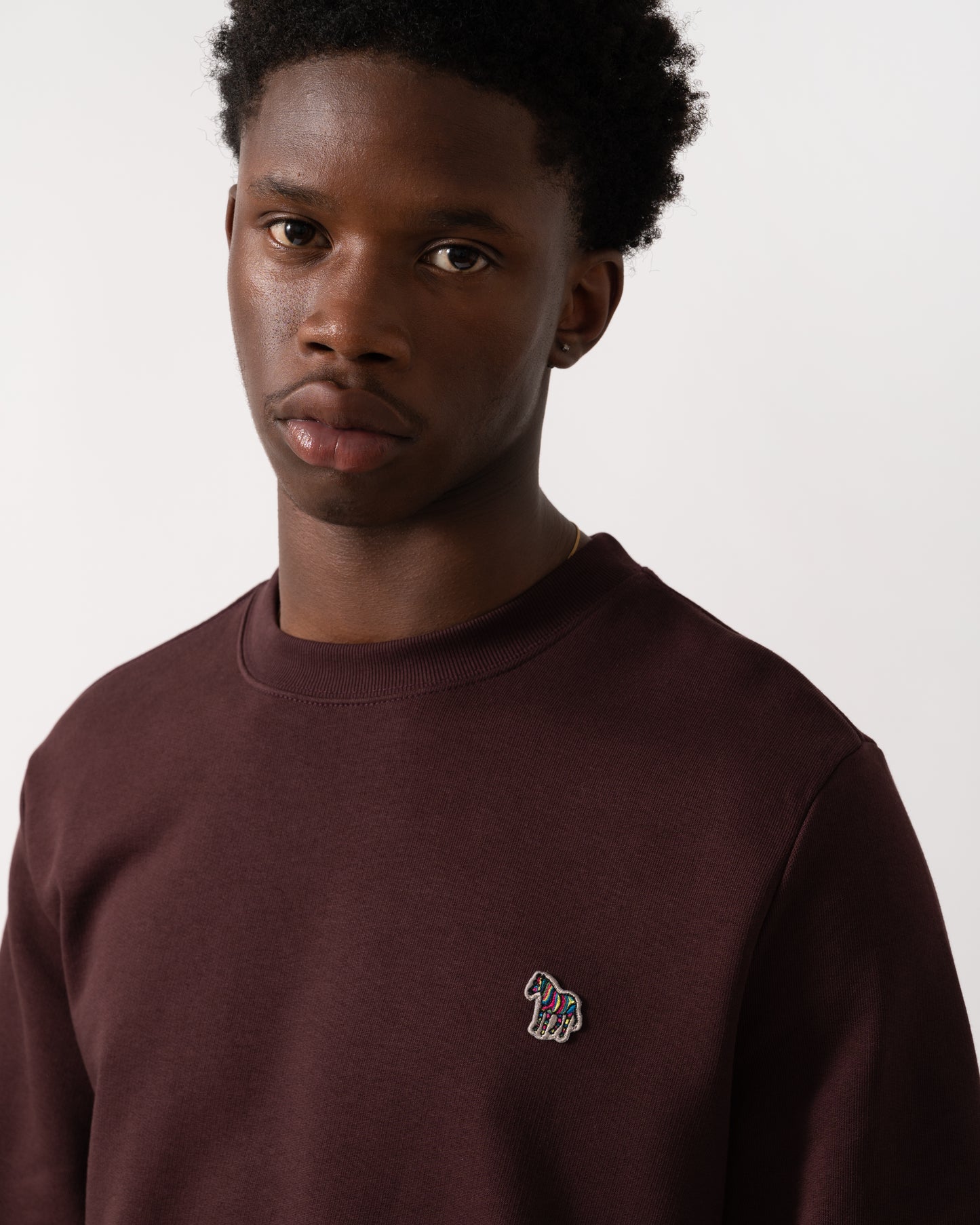 PS Paul Smith Mens Reg Fit Zebra Sweatshirt - 29A Very Dk Red