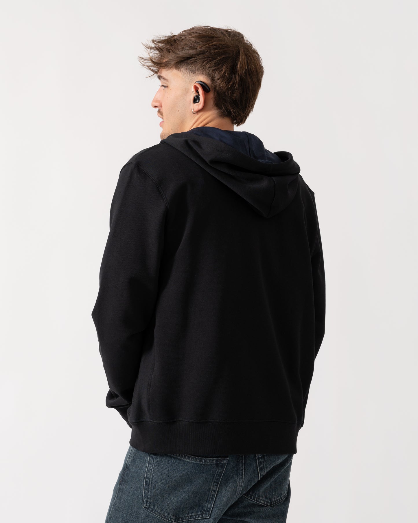 PS Paul Smith Mens Reg Fit Zip Hoodie with Zebra Logo - 79 Black