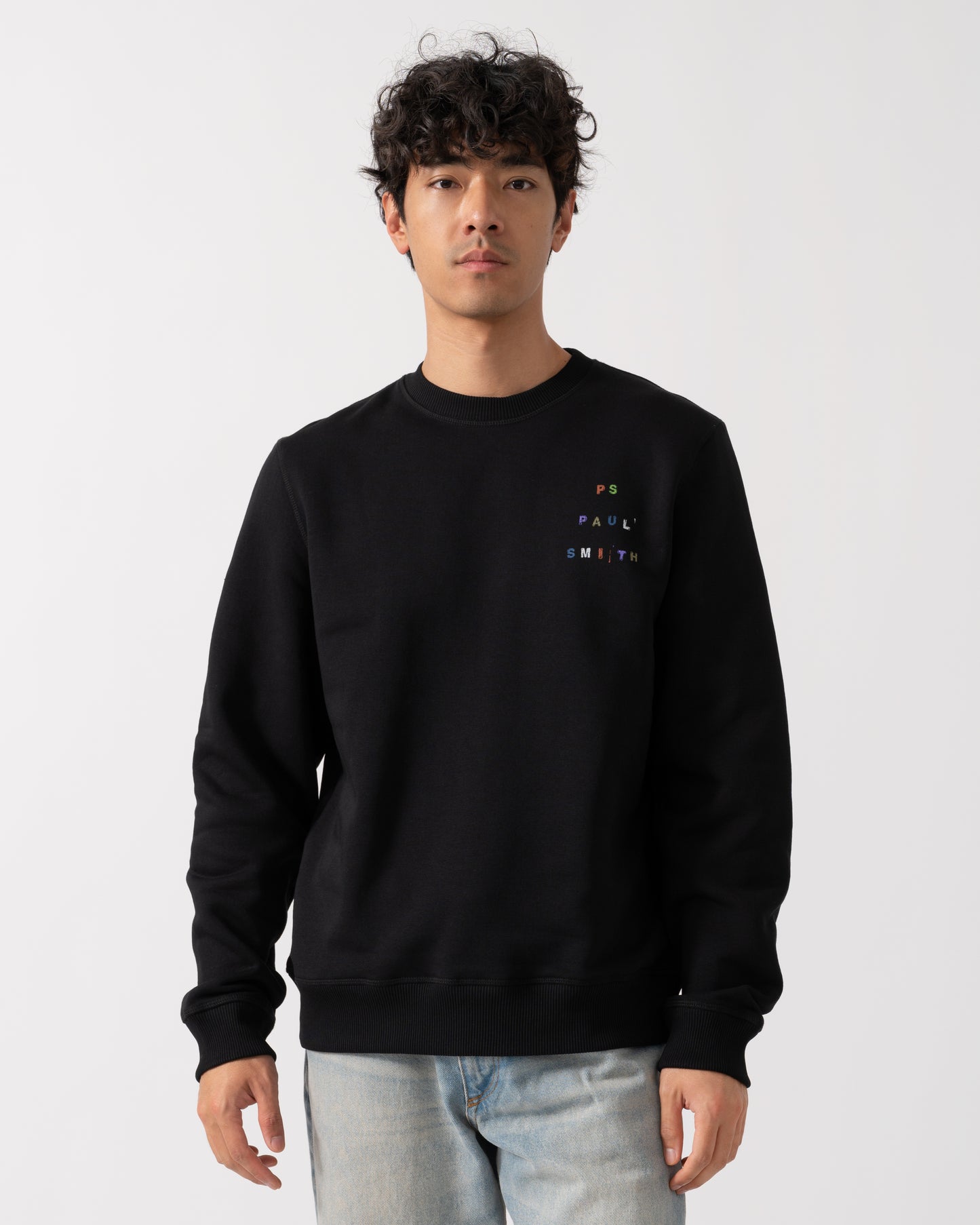 PS Paul Smith Mens Regular Fit Multicolour Text Sweatshirt - 79 Black