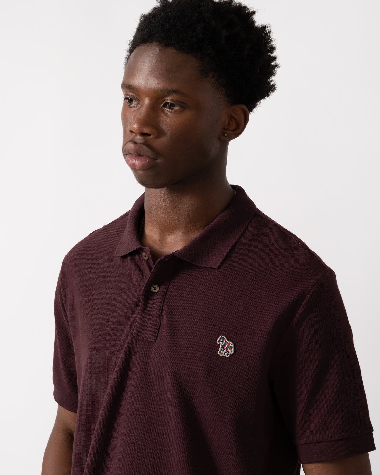 PS Paul Smith Mens Regular Fit Short Sleeve Zebra Polo Shirt - 29B Dark Red