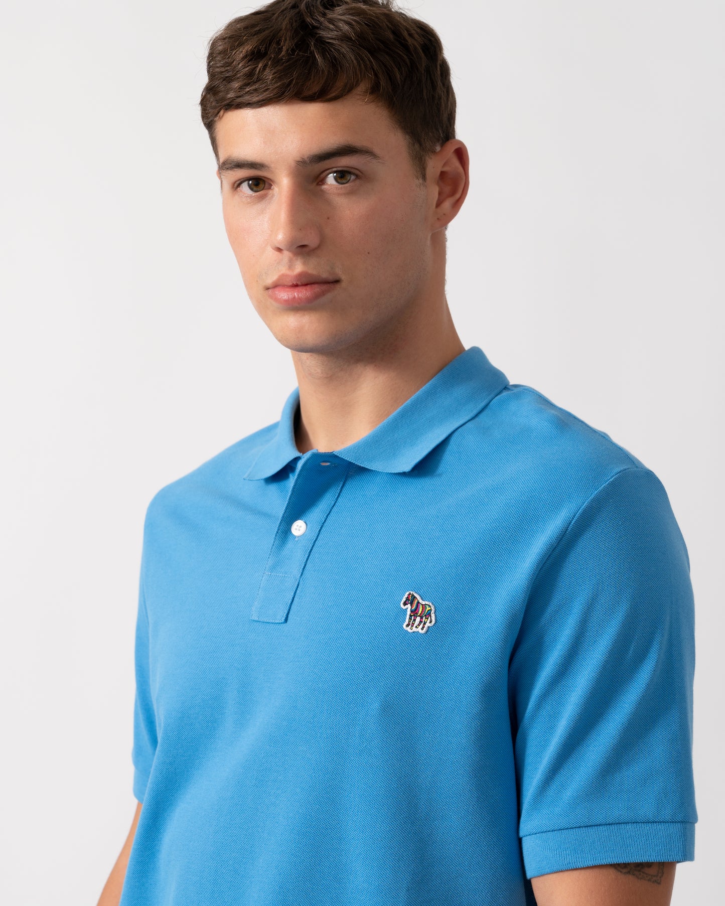 PS Paul Smith Mens Regular Fit Short Sleeve Zebra Polo Shirt - 41D Sea Blue