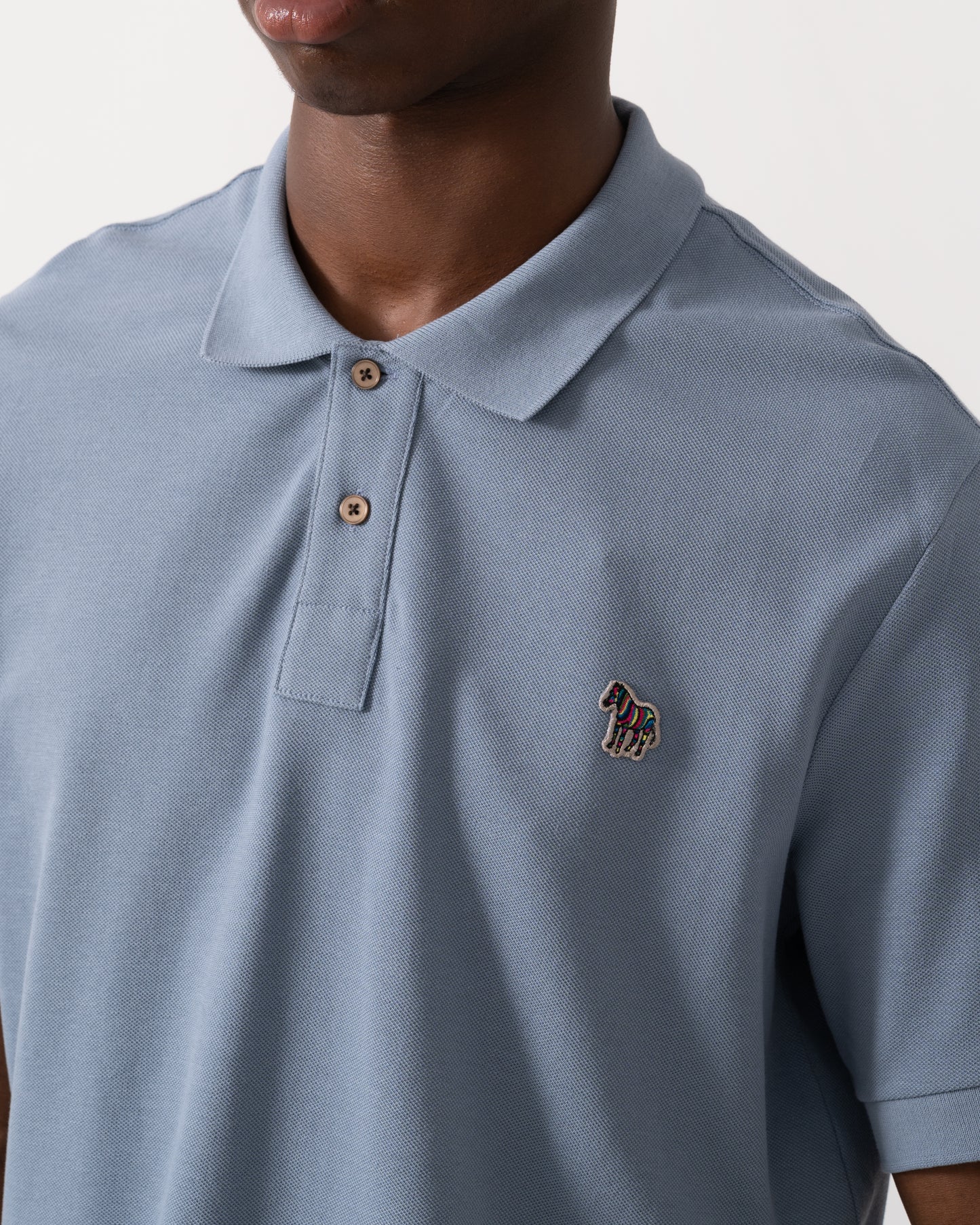 PS Paul Smith Mens Regular Fit Short Sleeve Zebra Polo Shirt - 43J Blue