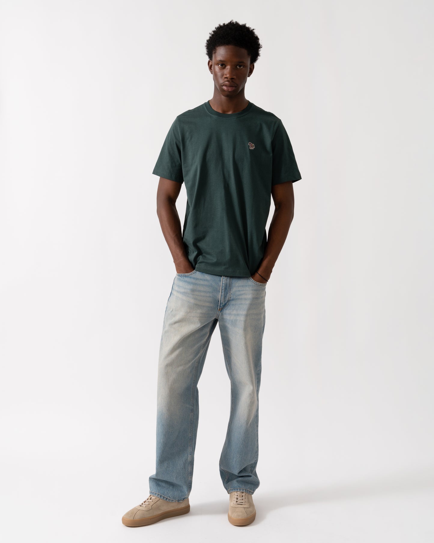 PS Paul Smith Mens Regular Fit Short Sleeve Zebra T-Shirt - 37D Petrol Green