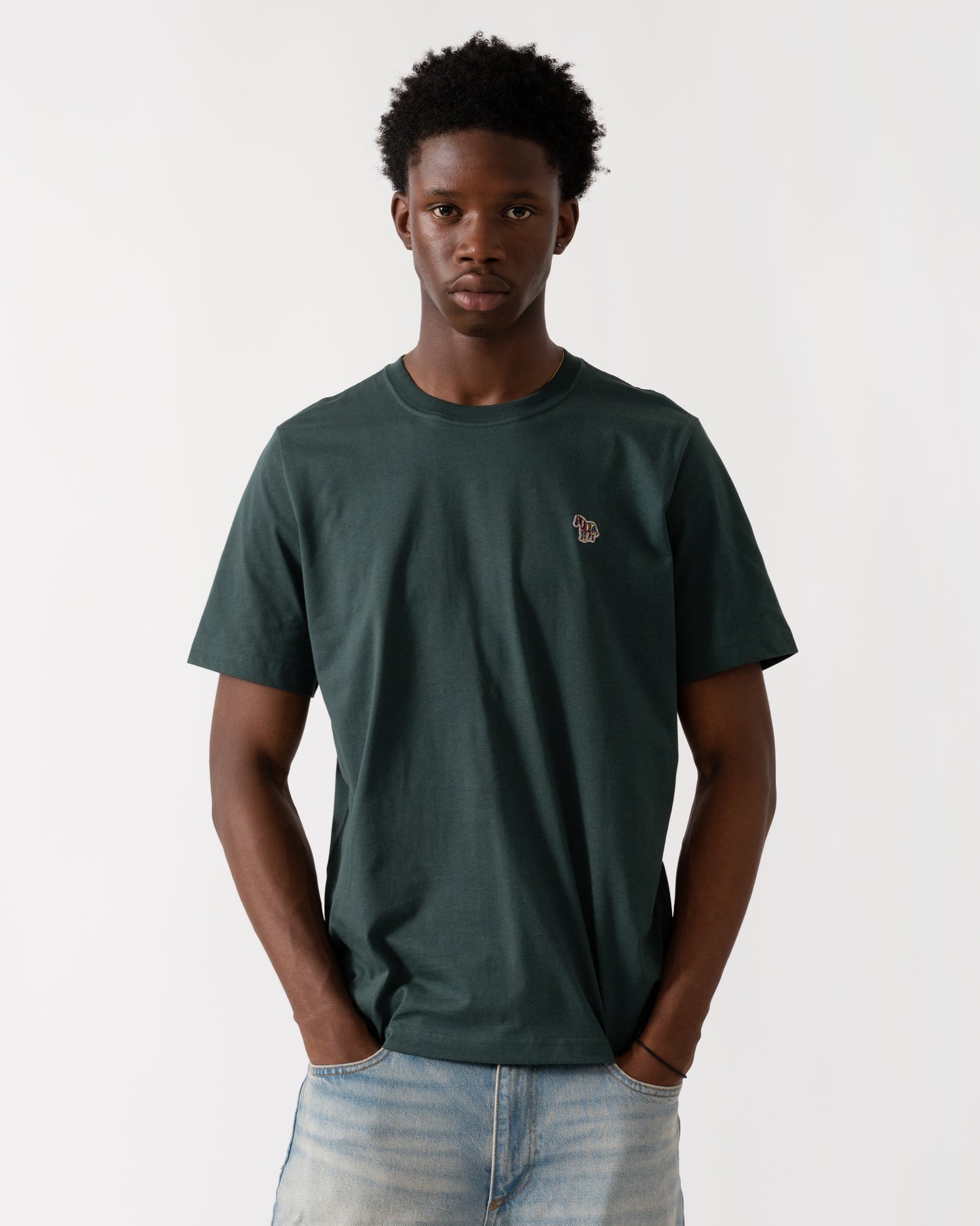 PS Paul Smith Mens Regular Fit Short Sleeve Zebra T-Shirt - 37D Petrol Green