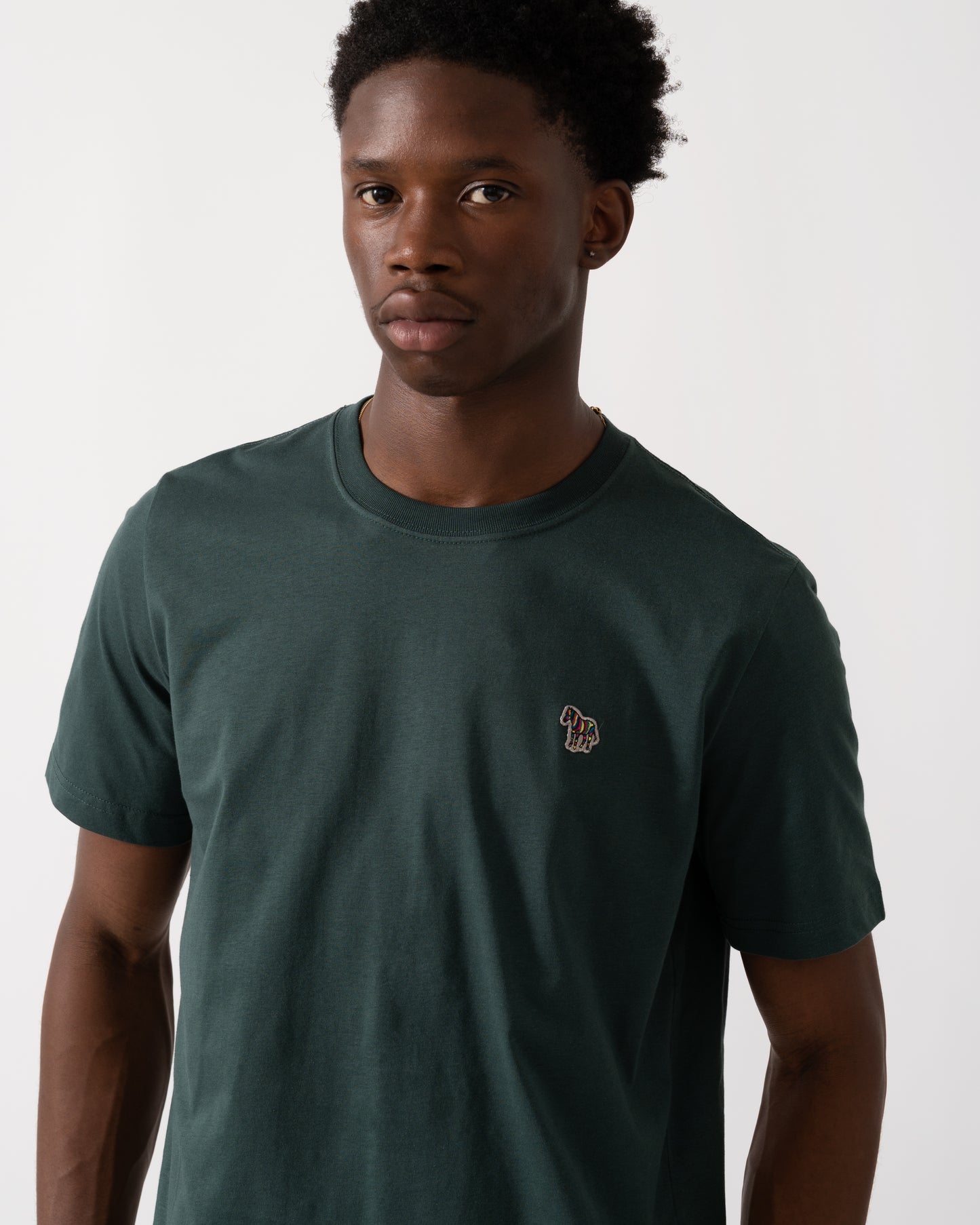 PS Paul Smith Mens Regular Fit Short Sleeve Zebra T-Shirt - 37D Petrol Green