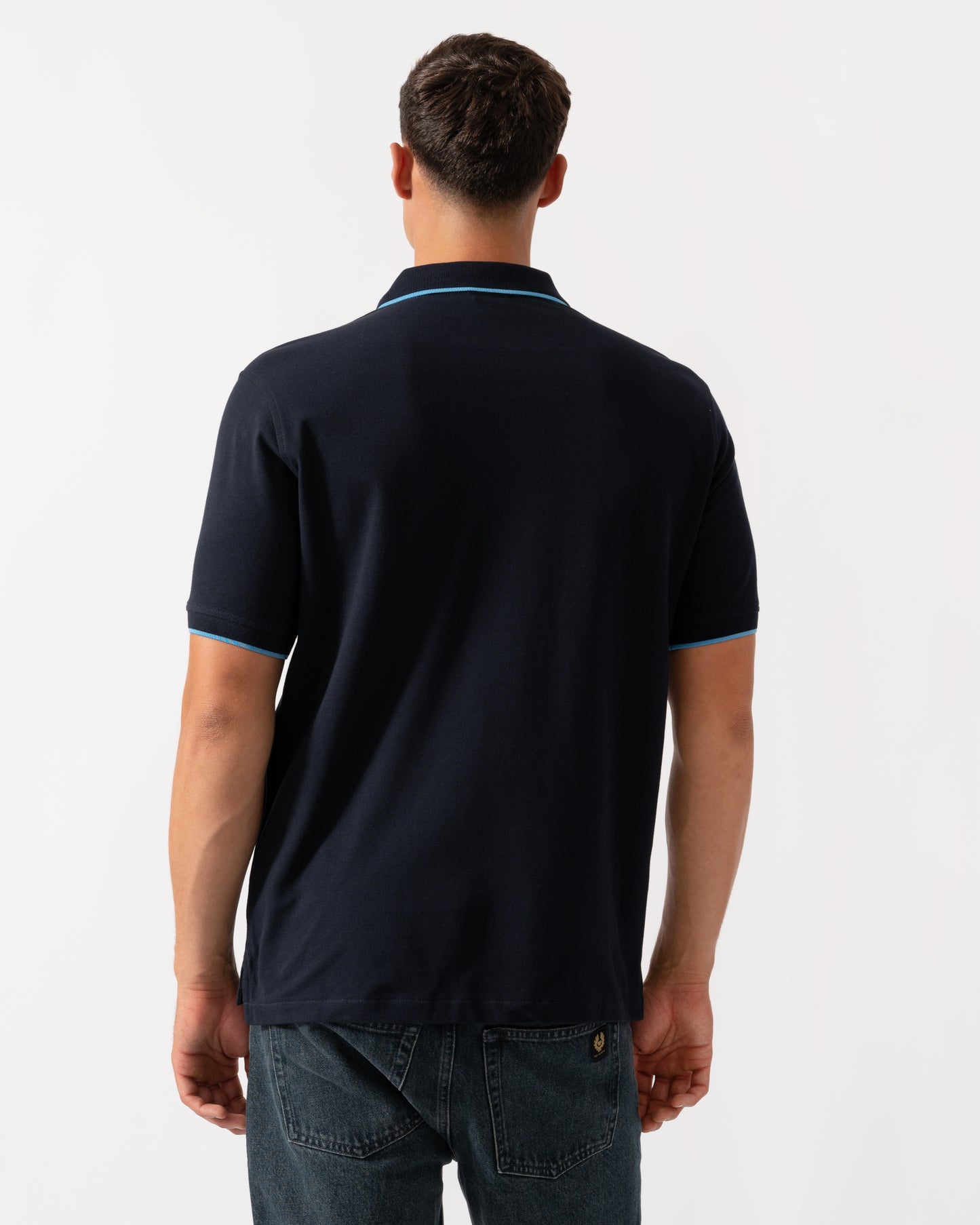 PS Paul Smith Mens Short Sleeve Zebra Badge Polo - 49 Very Dark Navy