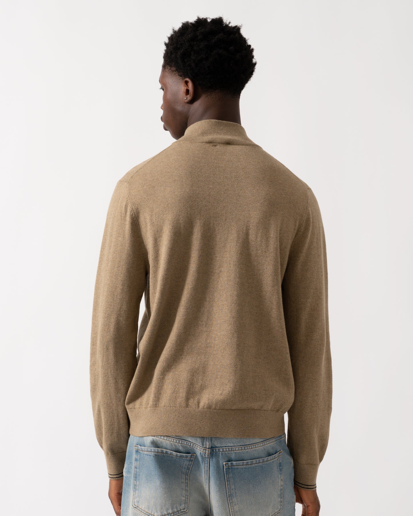 PS Paul Smith Mens Zebra Badge 1/4 Zip Jumper - 64 Camel