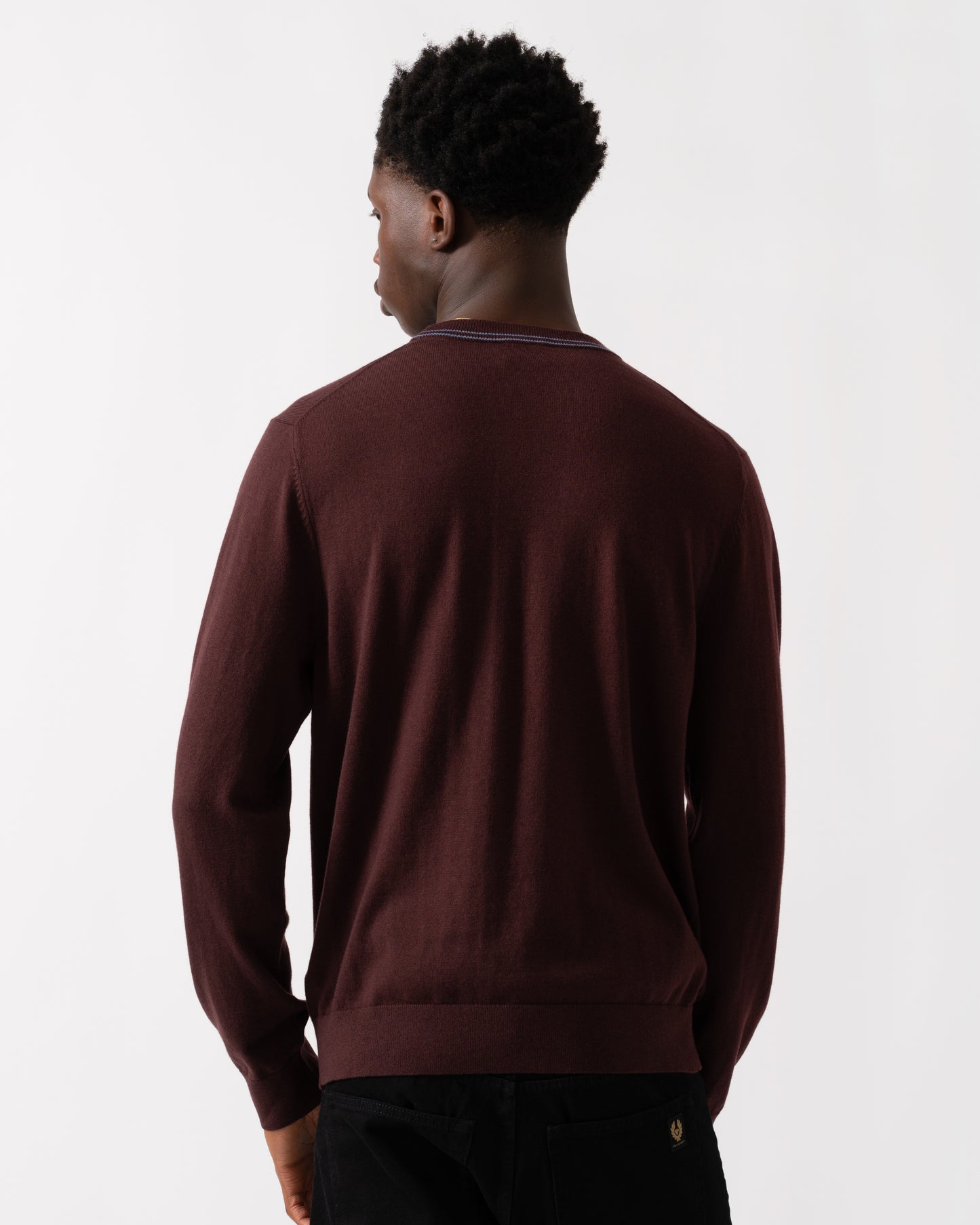 PS Paul Smith Mens Zebra Badge Crew Neck Jumper - 29 Very Dark Red