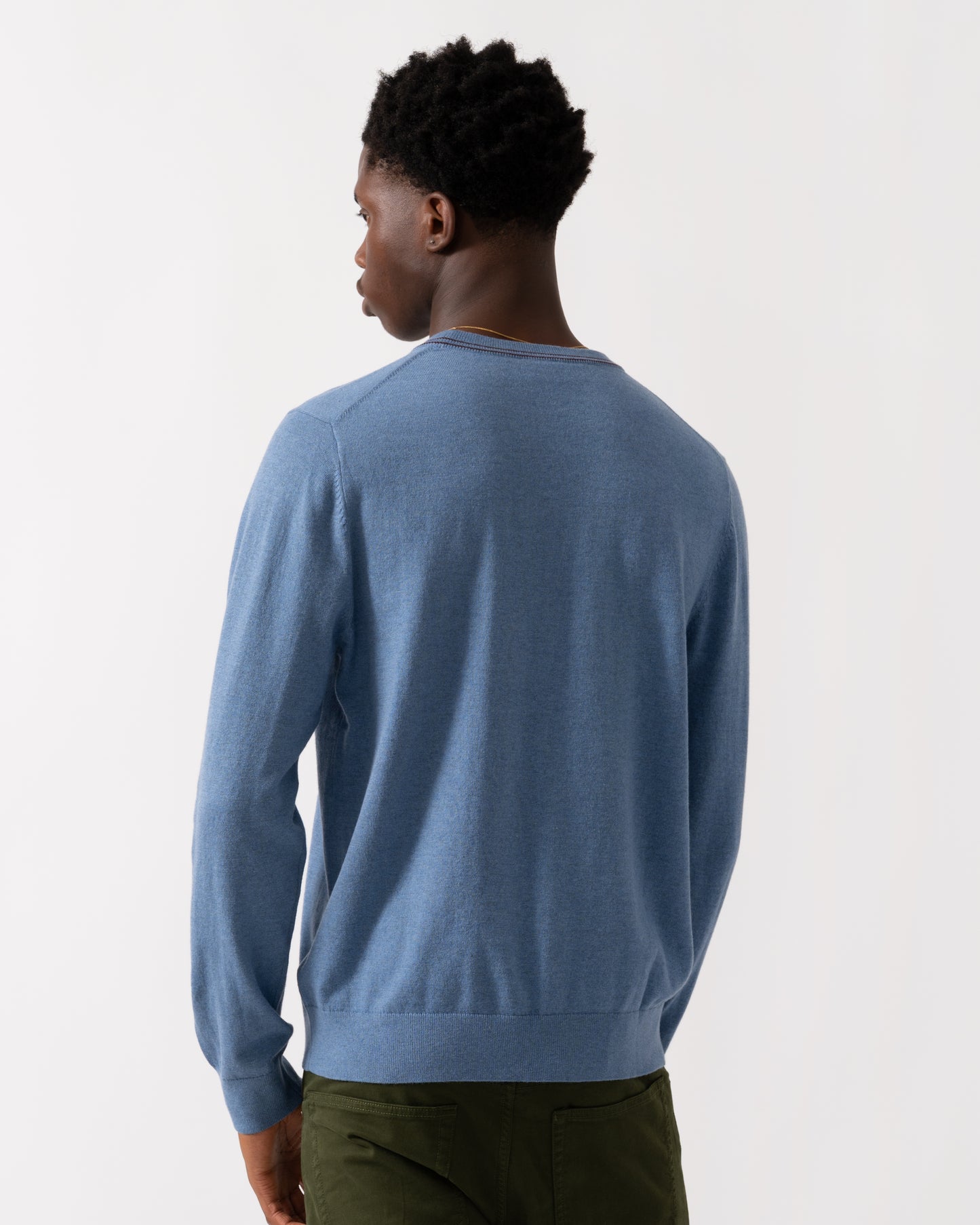 PS Paul Smith Mens Zebra Badge Crew Neck Jumper - 43 Greyish Blue