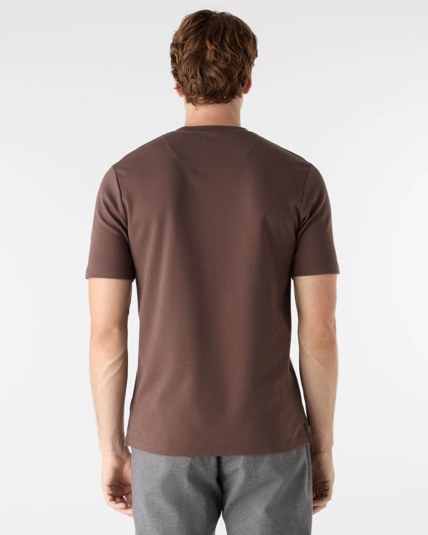 Oliver Sweeney Palmela Mens Crew Neck T-Shirt - Chocolate