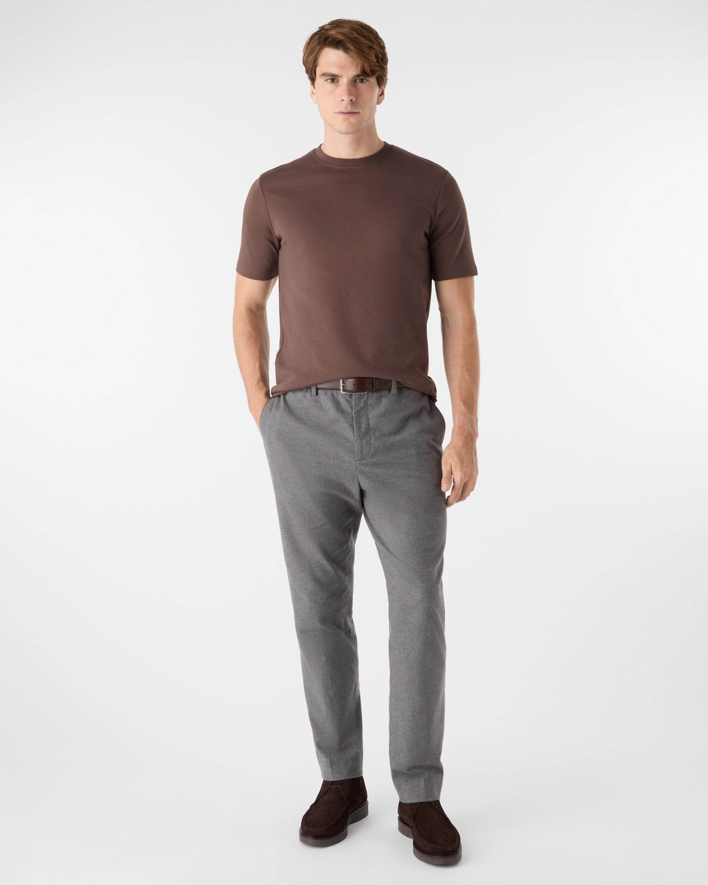 Oliver Sweeney Palmela Mens Crew Neck T-Shirt - Chocolate