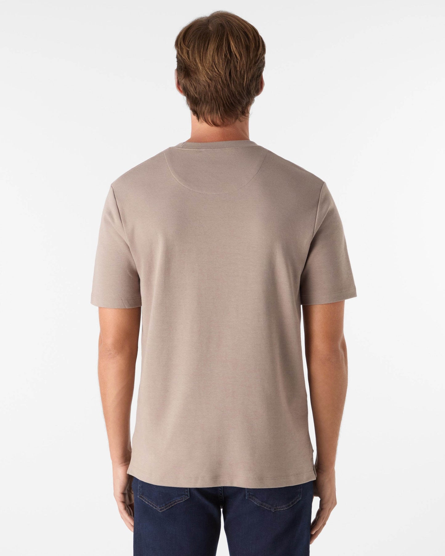 Oliver Sweeney Palmela Mens Crew Neck T-Shirt - Mushroom