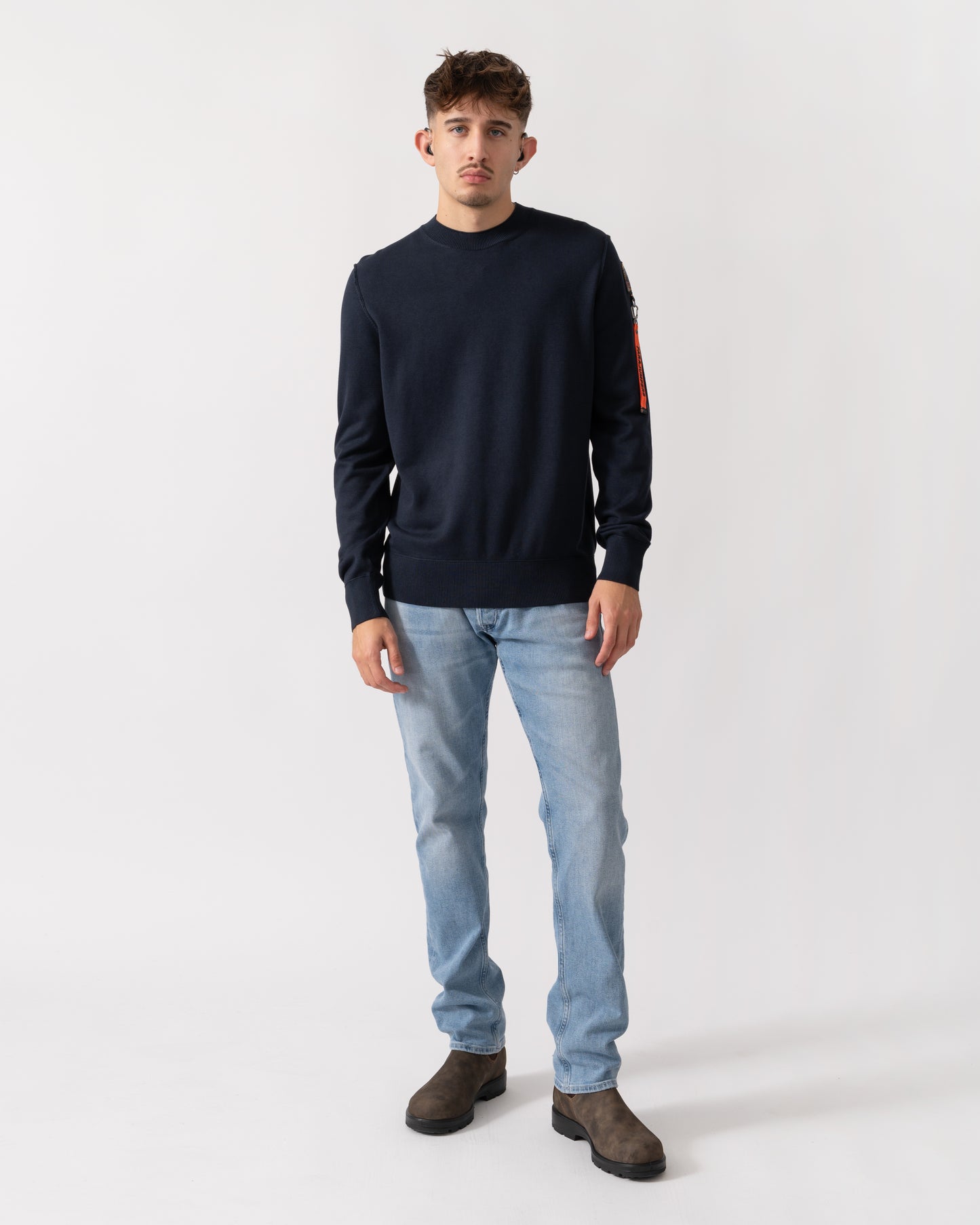 Parajumpers Basic Braw Mens Crew Neck Sweater - Blue Navy 316