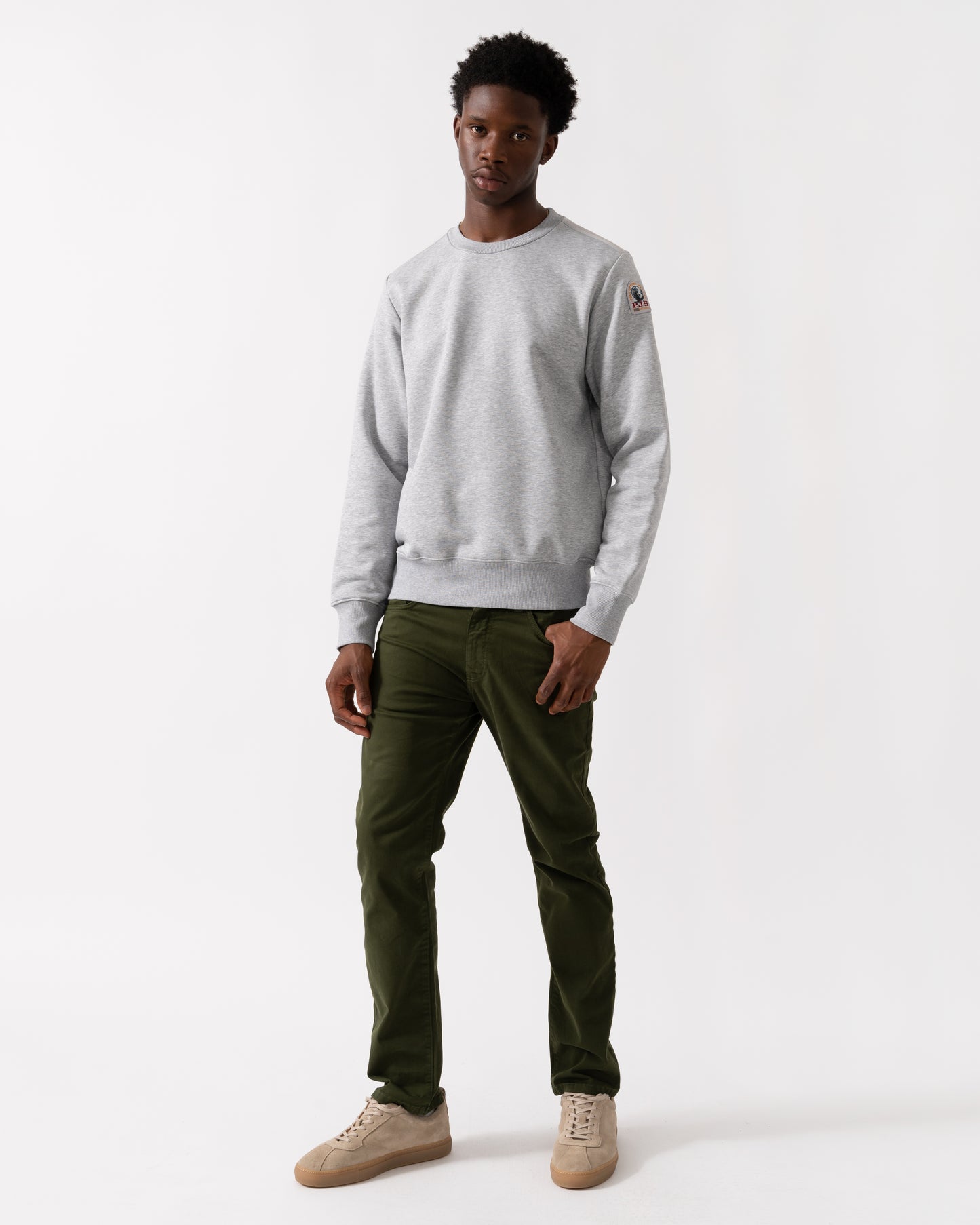 Parajumpers K2 Mens Crew Neck Sweatshirt - Ash Grey Melange 608