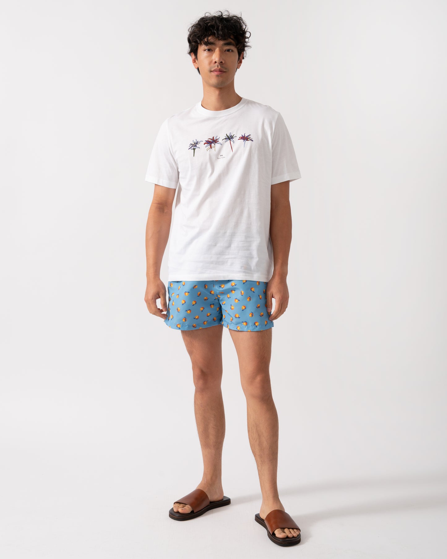 PS Paul Smith Mens Regular Fit Edelweiss Flower T-Shirt - 01 White