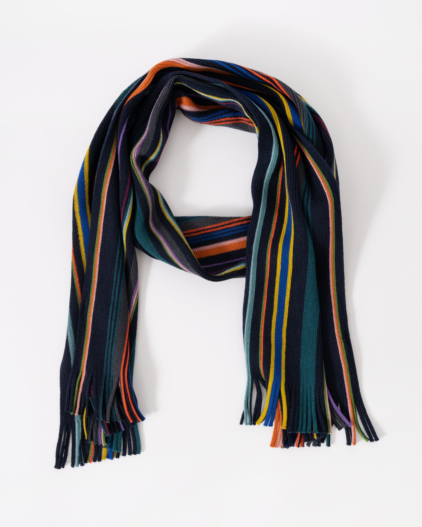 Paul Smith Mens Ivan Stripe Scarf - 47 Navy