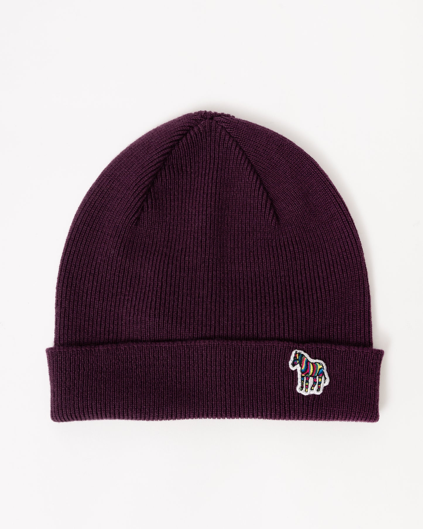 Paul Smith Mens Zebra Logo Beanie - 29 Very Dark Red