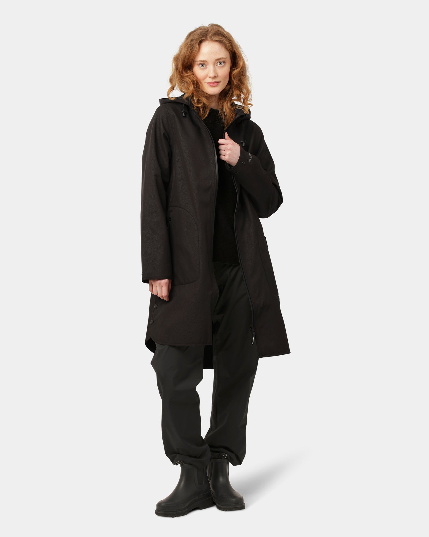 Ilse Jacobsen Rain Womens A-Line Softshell Raincoat - Black 001