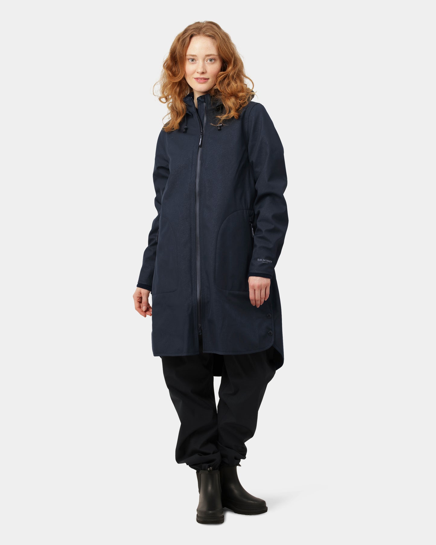 Ilse Jacobsen Rain Womens A-Line Softshell Raincoat - Dark Indigo 660