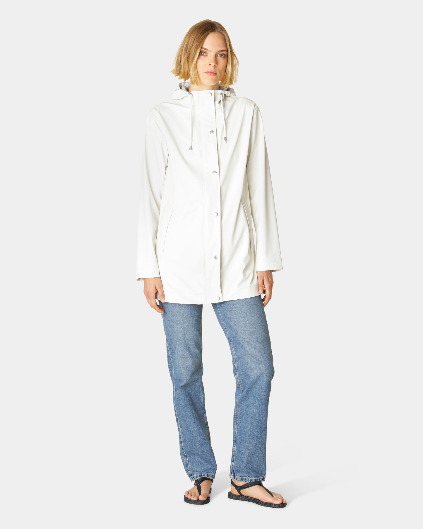 Ilse Jacobsen Rain Womens Short Rubberised Raincoat - Milk Creme 121