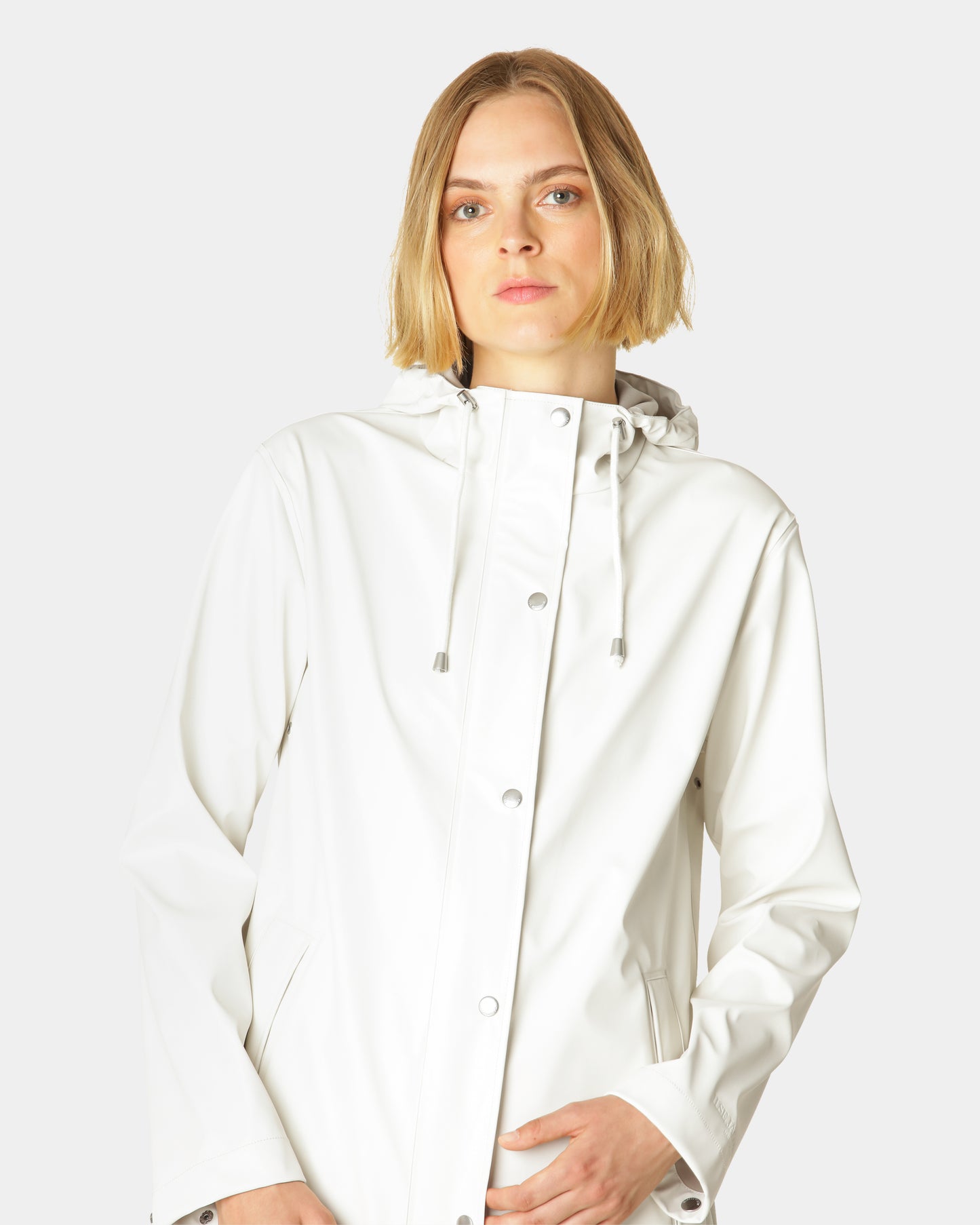 Ilse Jacobsen Rain Womens Short Rubberised Raincoat - Milk Creme 121