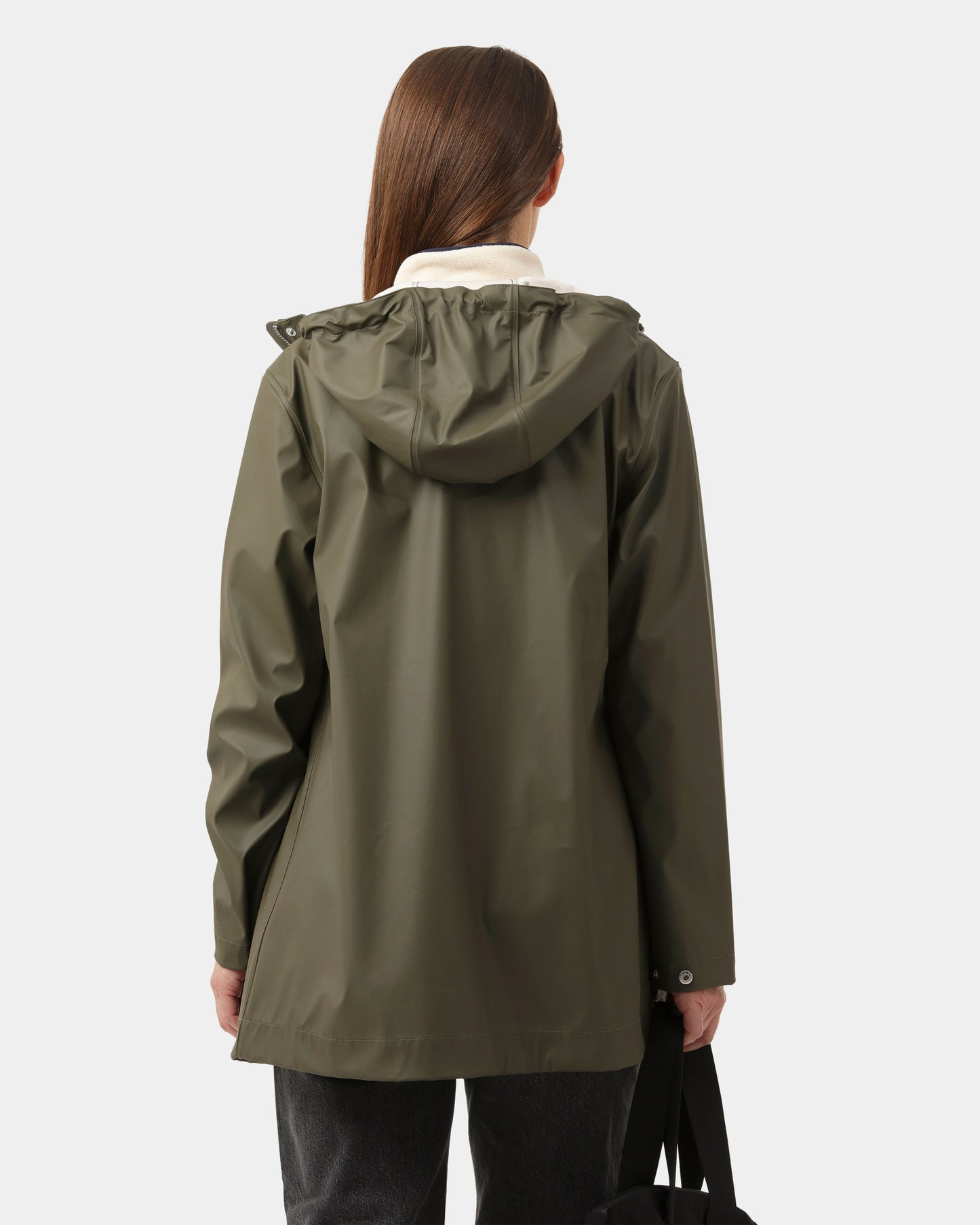 Ilse Jacobsen Rain Womens Short Rubberised Raincoat - Army 410