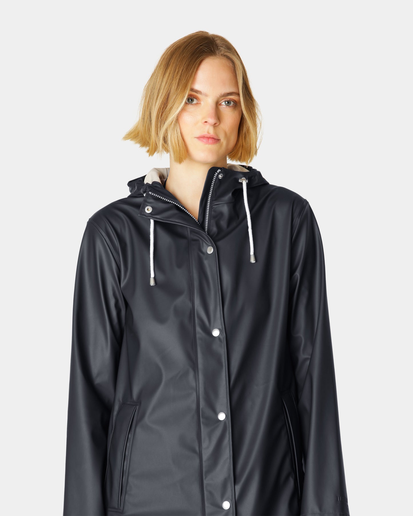 Ilse Jacobsen Rain Womens Short Rubberised Raincoat - Dark Indigo 660