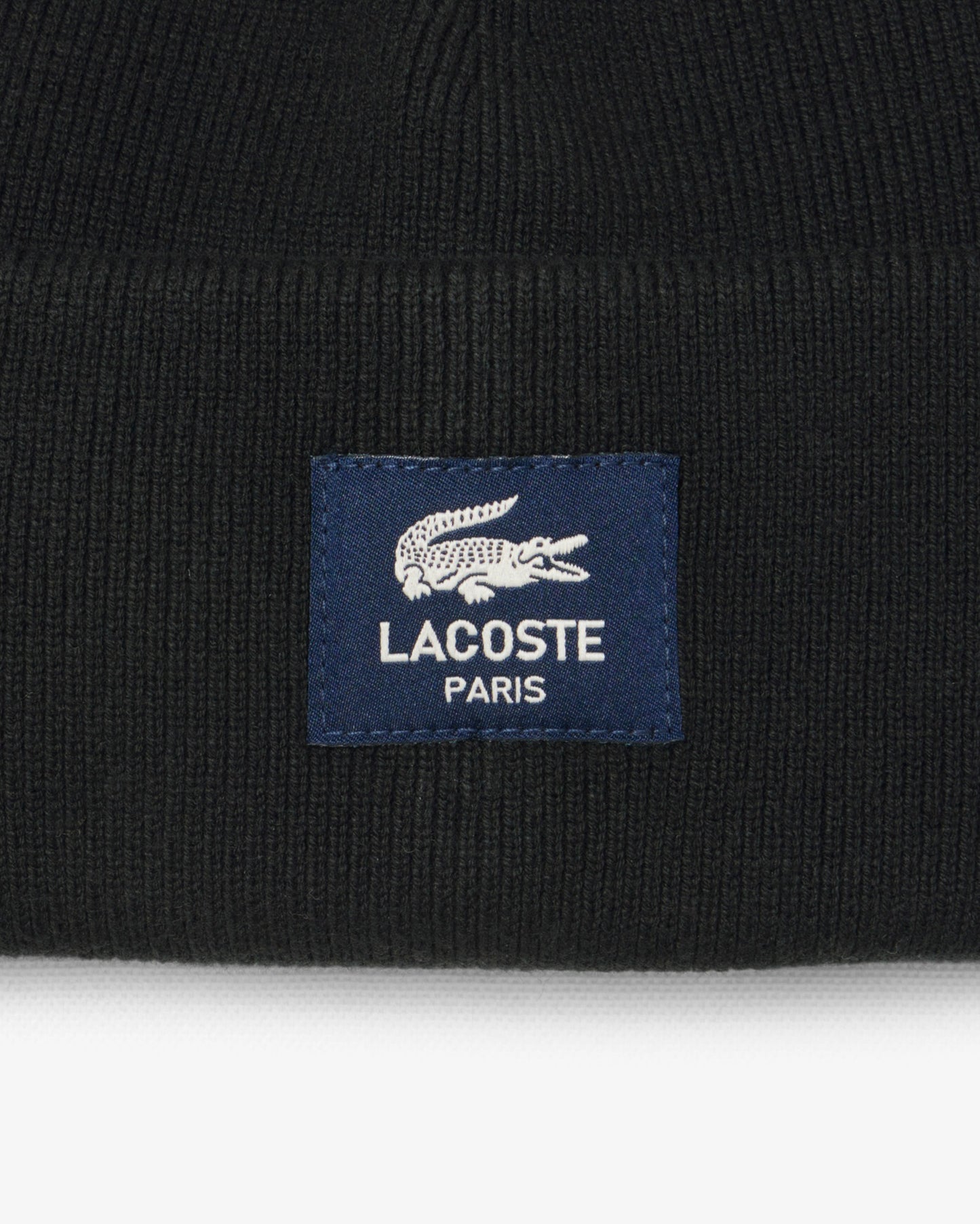 Lacoste Mens Cotton Blend Double Face Beanie - Black 031
