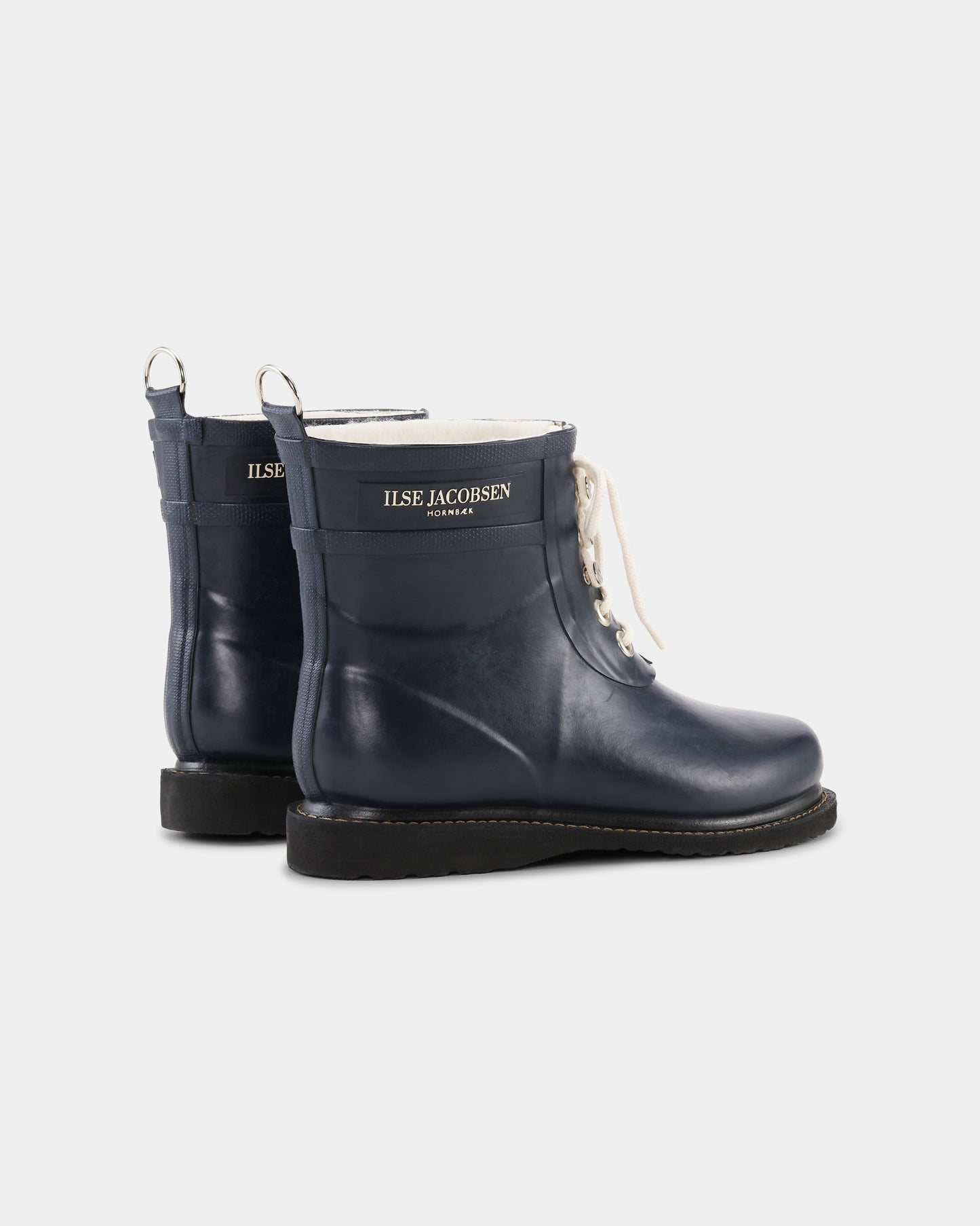 Ilse Jacobsen Rub Womens Laced Short Rubber Boots - Dark Indigo 660