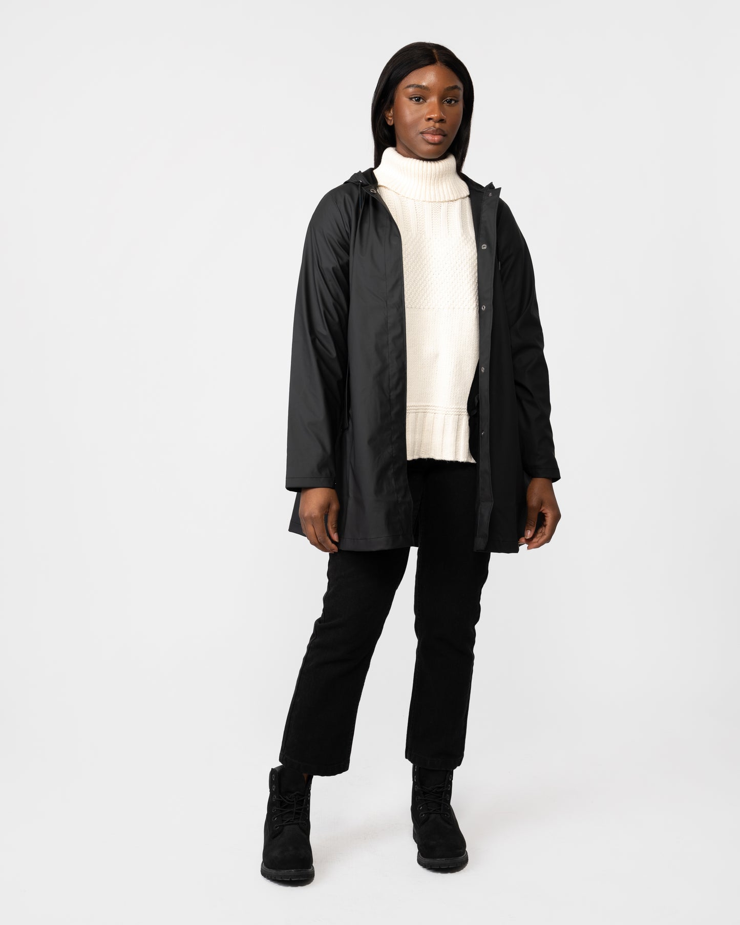 Rains A-line Womens Jacket - 01 Black