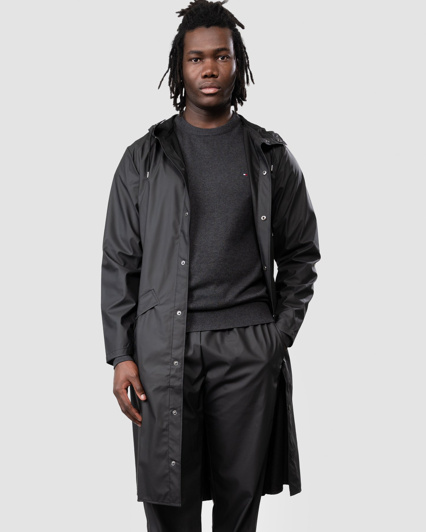 Rains Longer Unisex Jacket - 01 Black