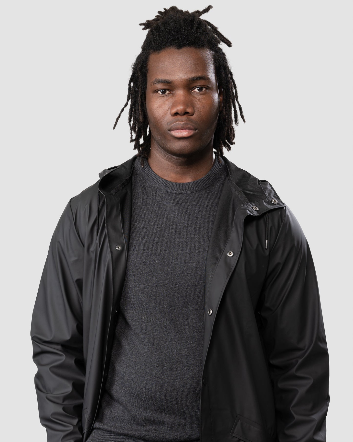 Rains Longer Unisex Jacket - 01 Black