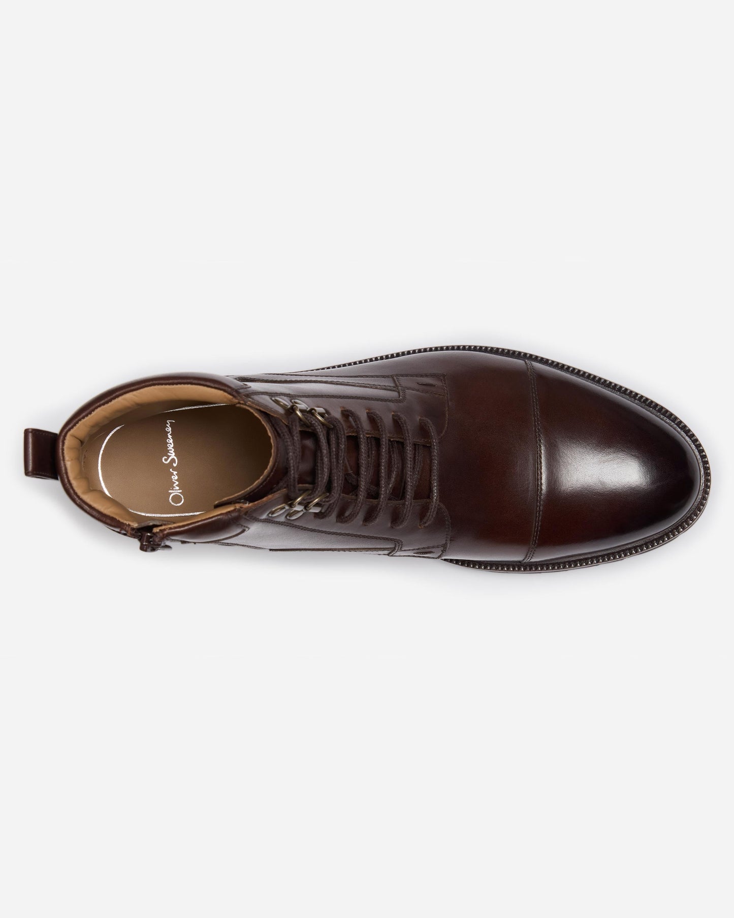 Oliver Sweeney Runcorn Mens Antiqued Calf Leather Brogue Boots - Brown