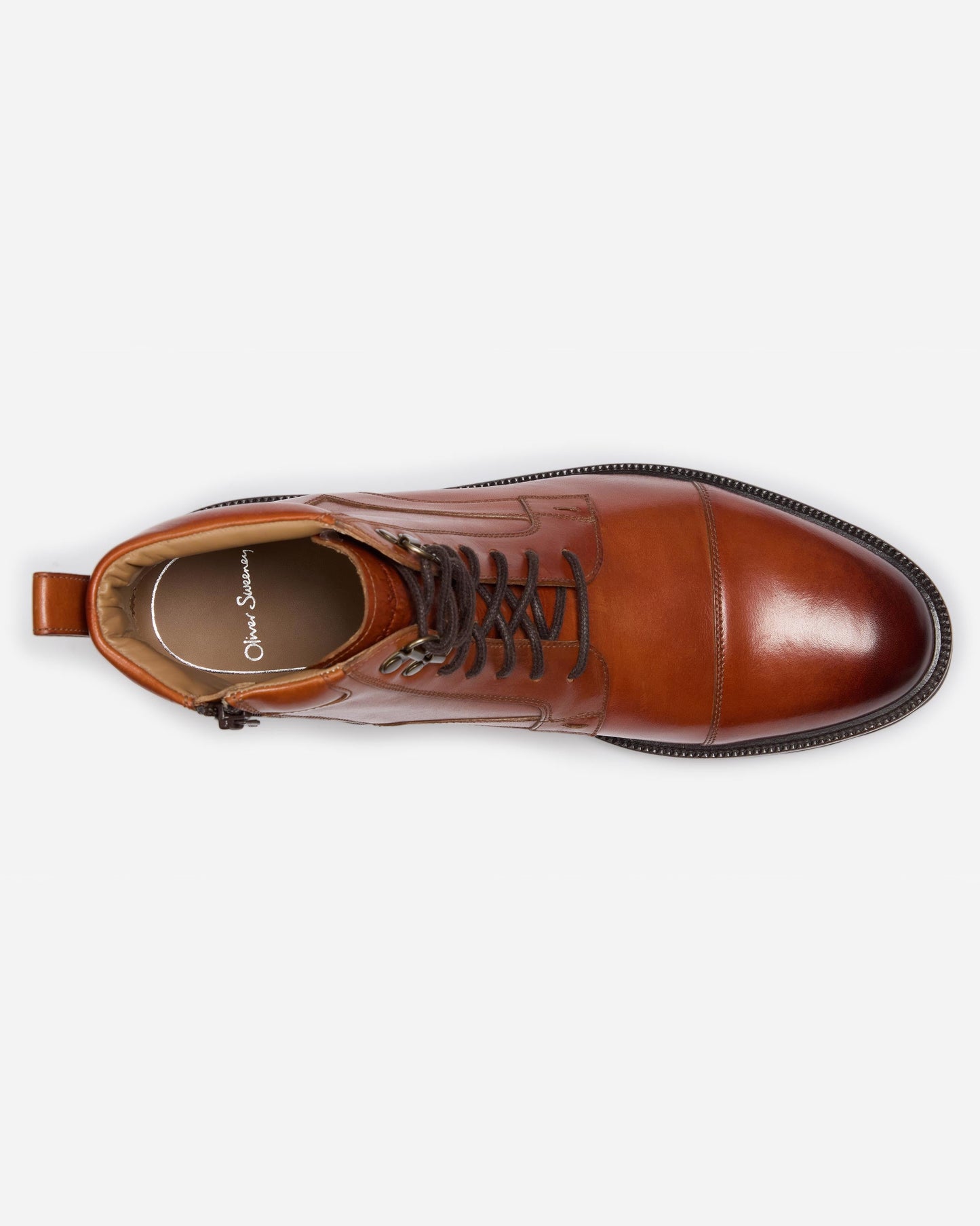 Oliver Sweeney Runcorn Mens Antiqued Calf Leather Brogue Boots - Tan