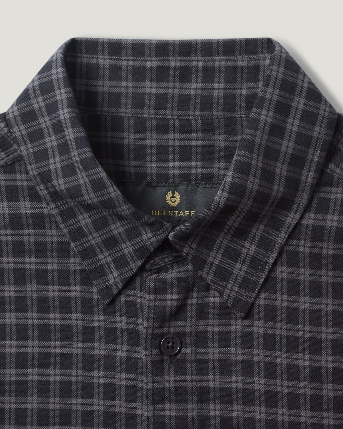 Belstaff Scale Mens Long Sleeve Check Shirt - Black / Tornado Grey