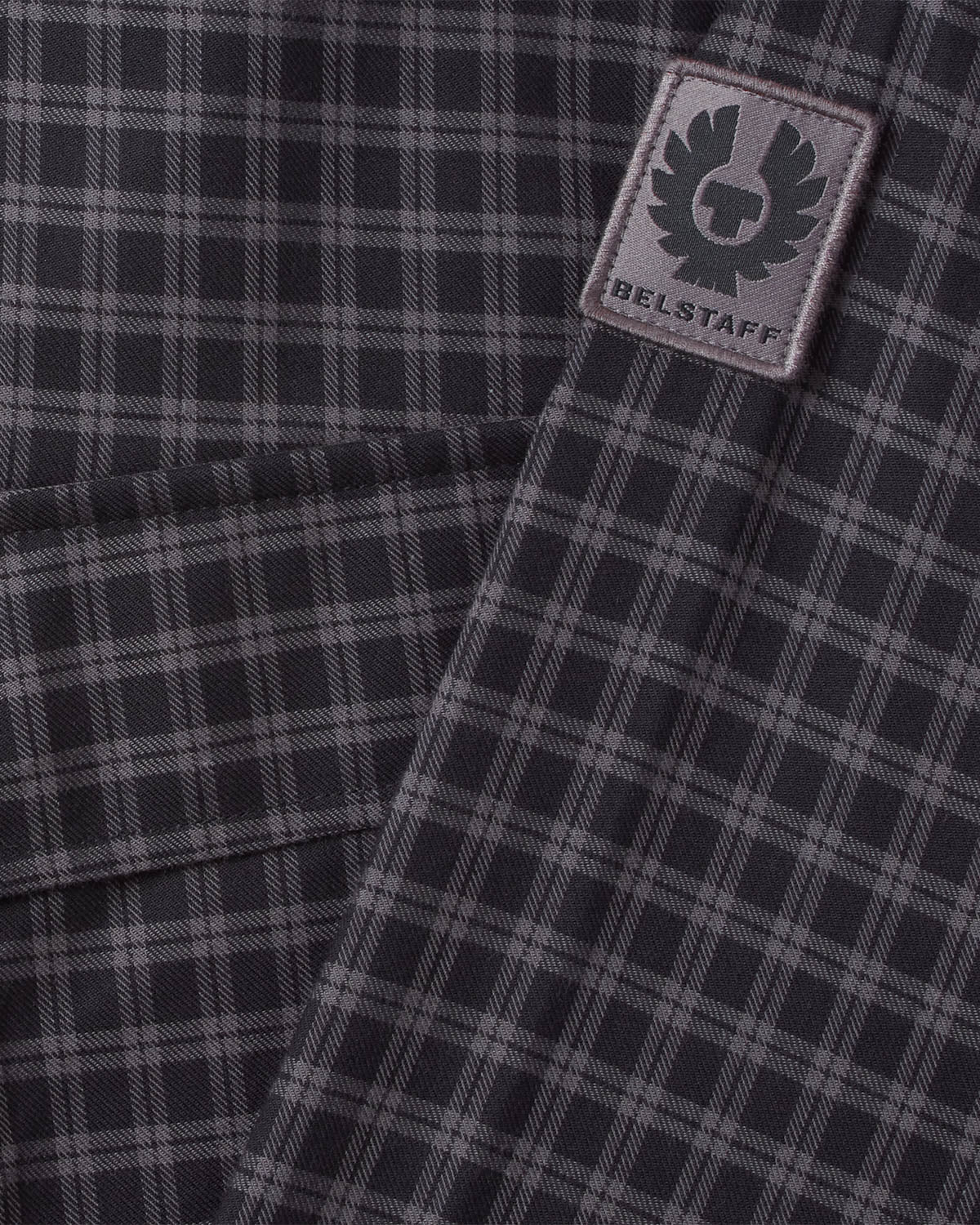 Belstaff Scale Mens Long Sleeve Check Shirt - Black / Tornado Grey