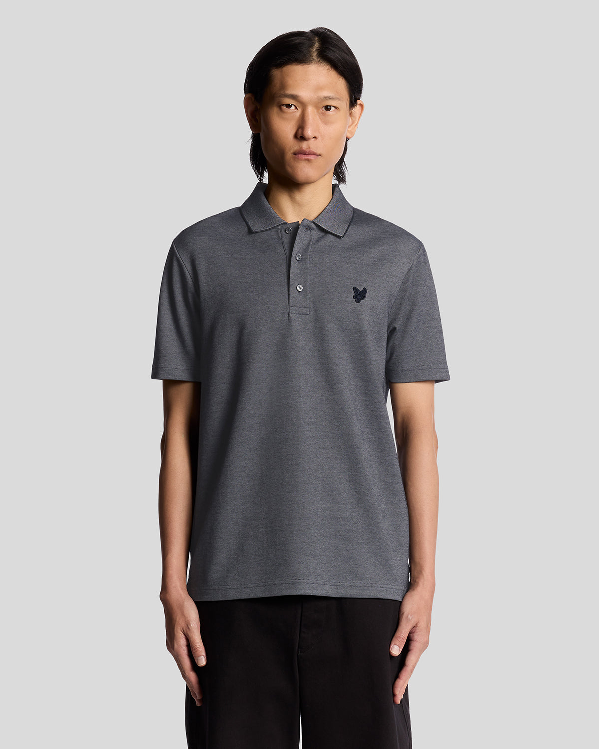 Lyle & Scott Pique Interlock Polo Shirt - X973 Chambray Blue