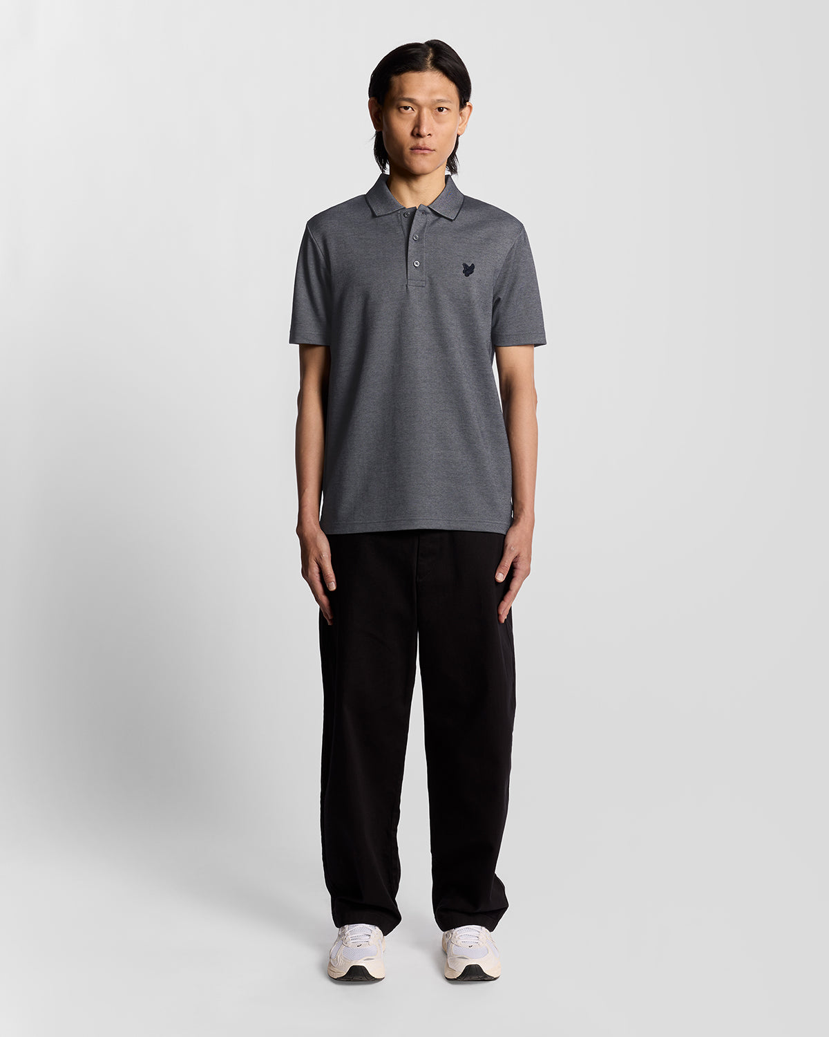 Lyle & Scott Pique Interlock Polo Shirt - X973 Chambray Blue
