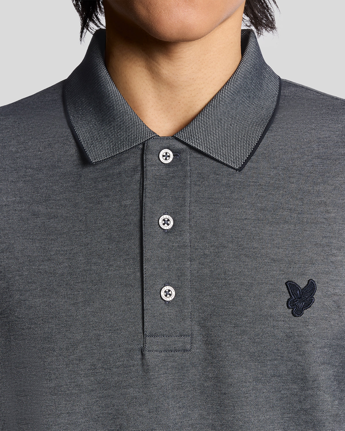 Lyle & Scott Pique Interlock Polo Shirt - X973 Chambray Blue